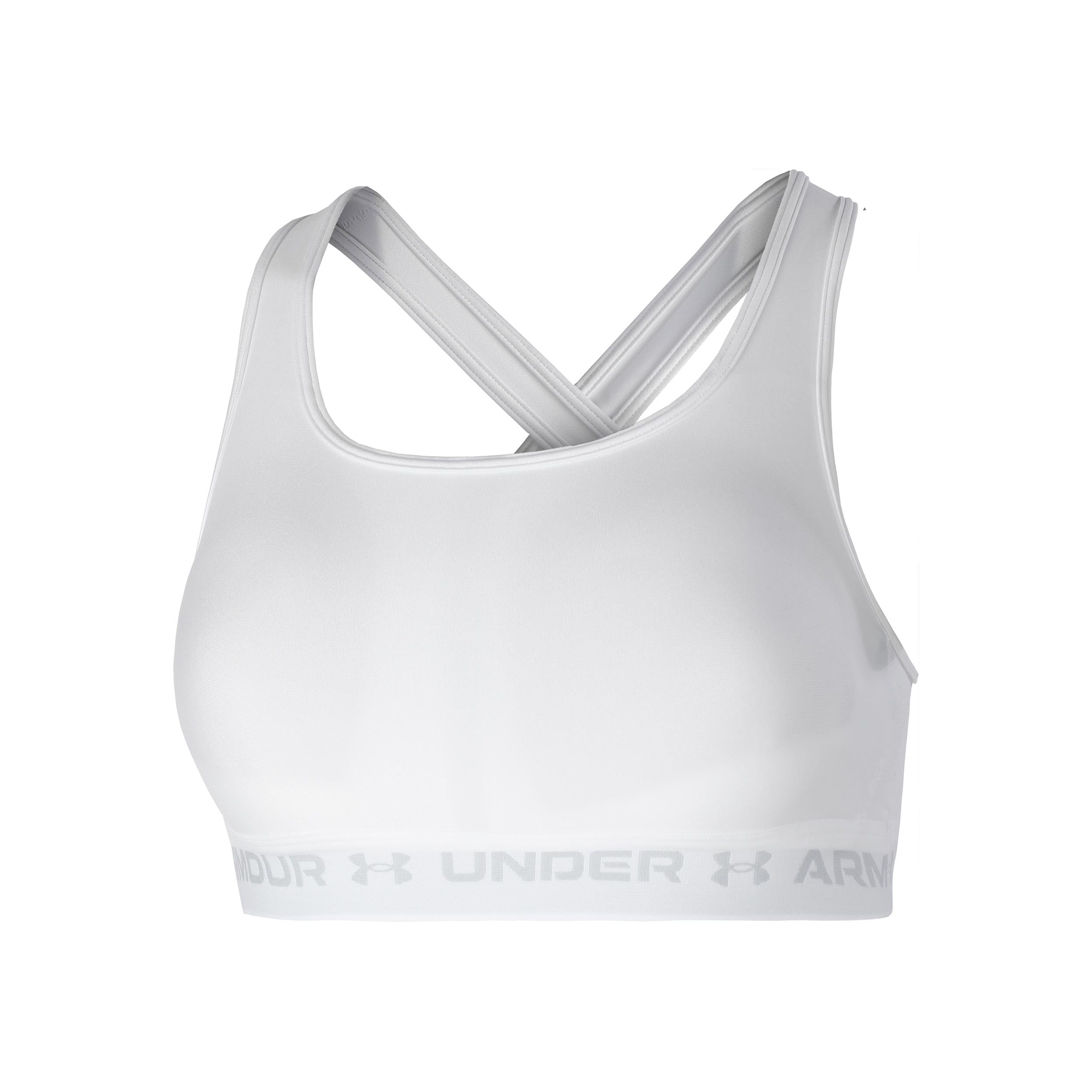 Under Armour Crossback Mid Sport-BH Damen-Weiß,Grau