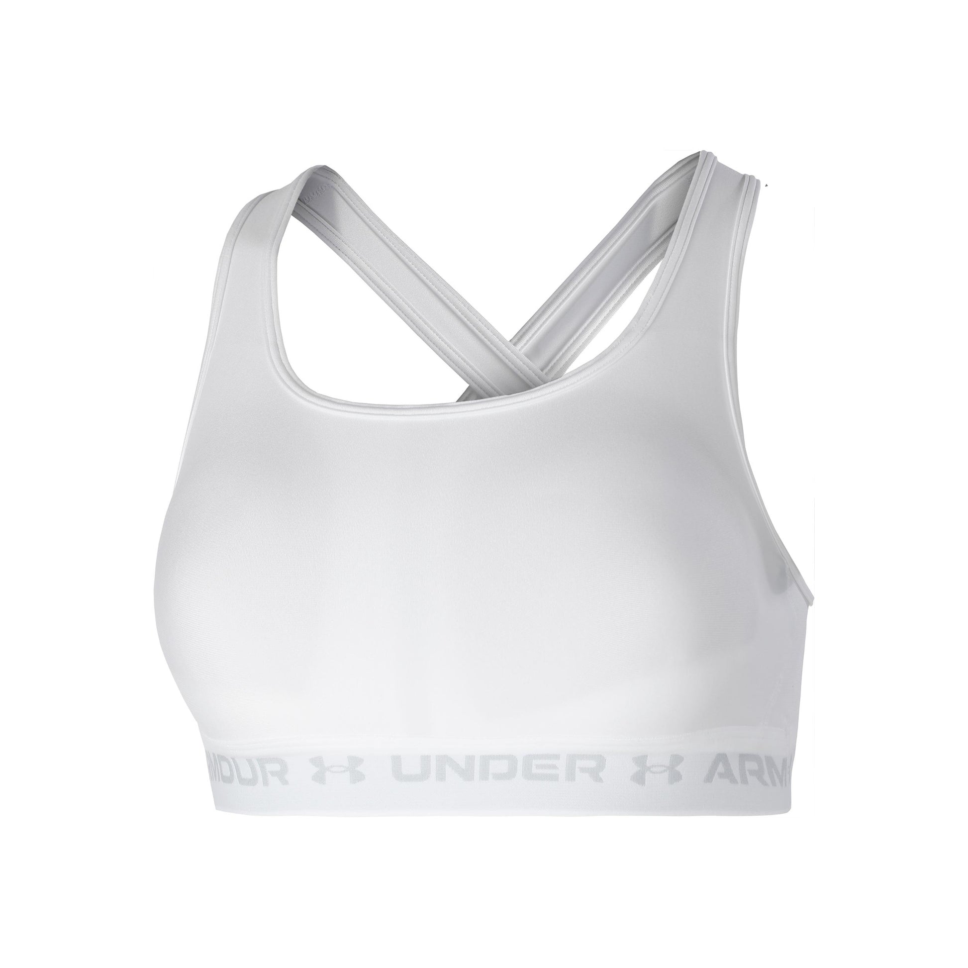 Under Armour Crossback Mid Sport-BH Damen-Weiß,Grau