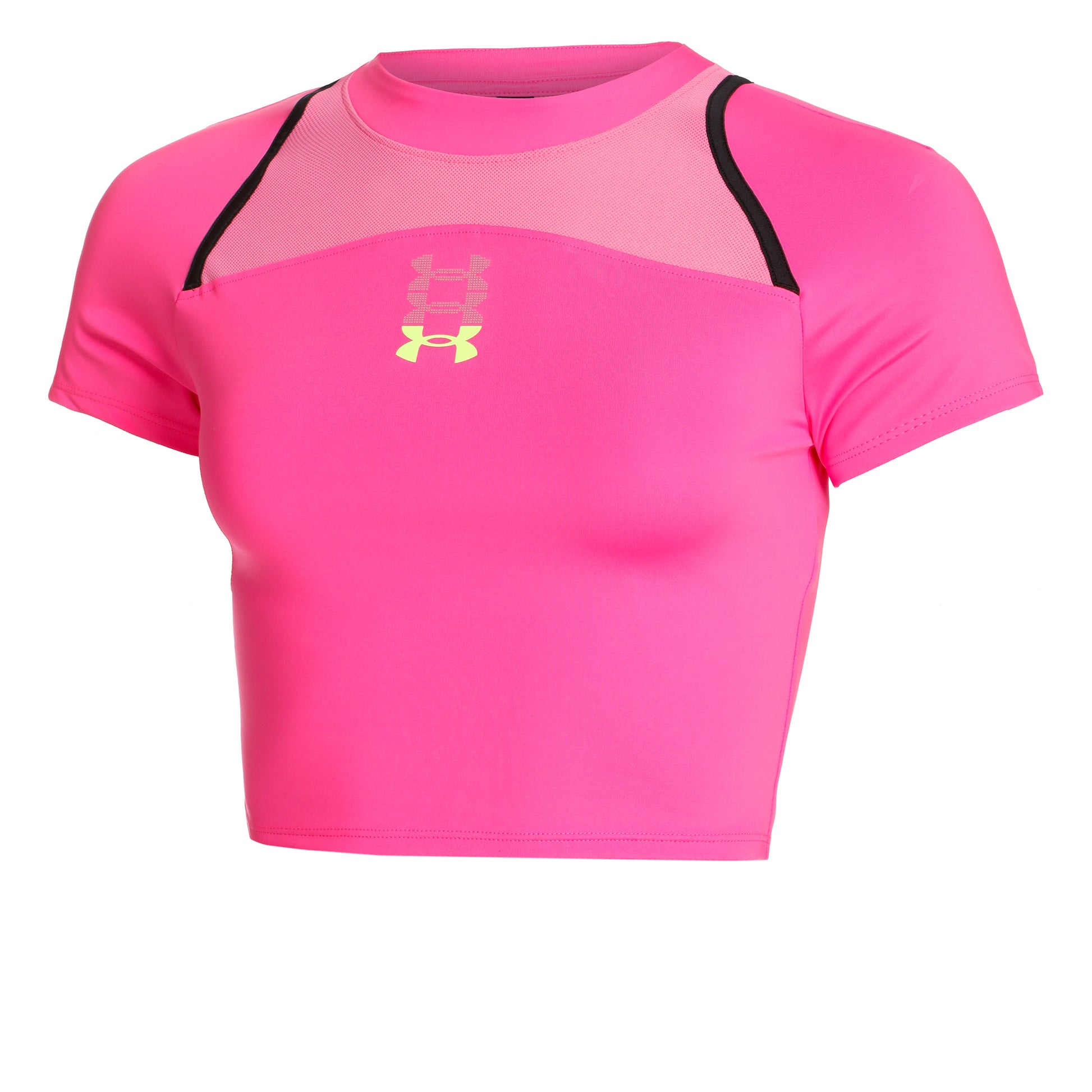 Under Armour Run Anywhere Crop Running Shirt Women-Pink,Black
