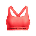 Crossback Mid Sport-BH Damen - koralle, schwarz