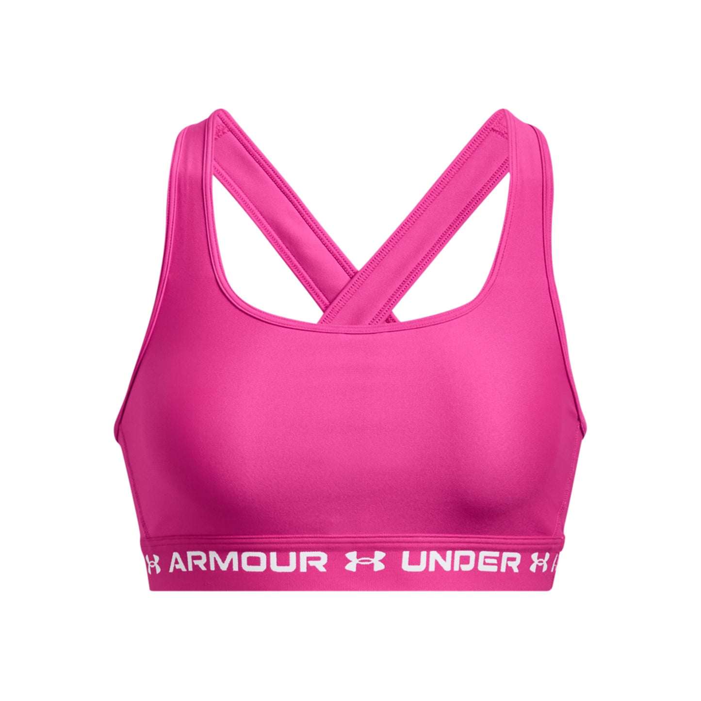 Under Armour Crossback Mid Sport-BH Damen - pink, weiß