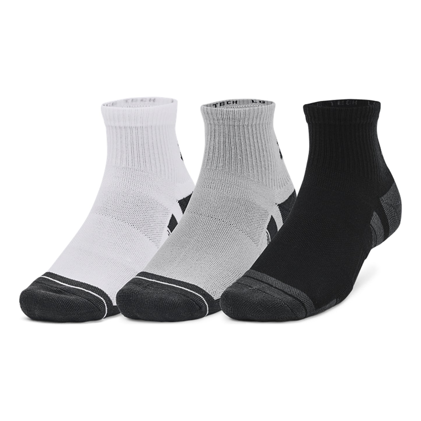 Under Armour Performance Tech Quarter Tennis Socks 3 Pack-Grey,Multicoloured
