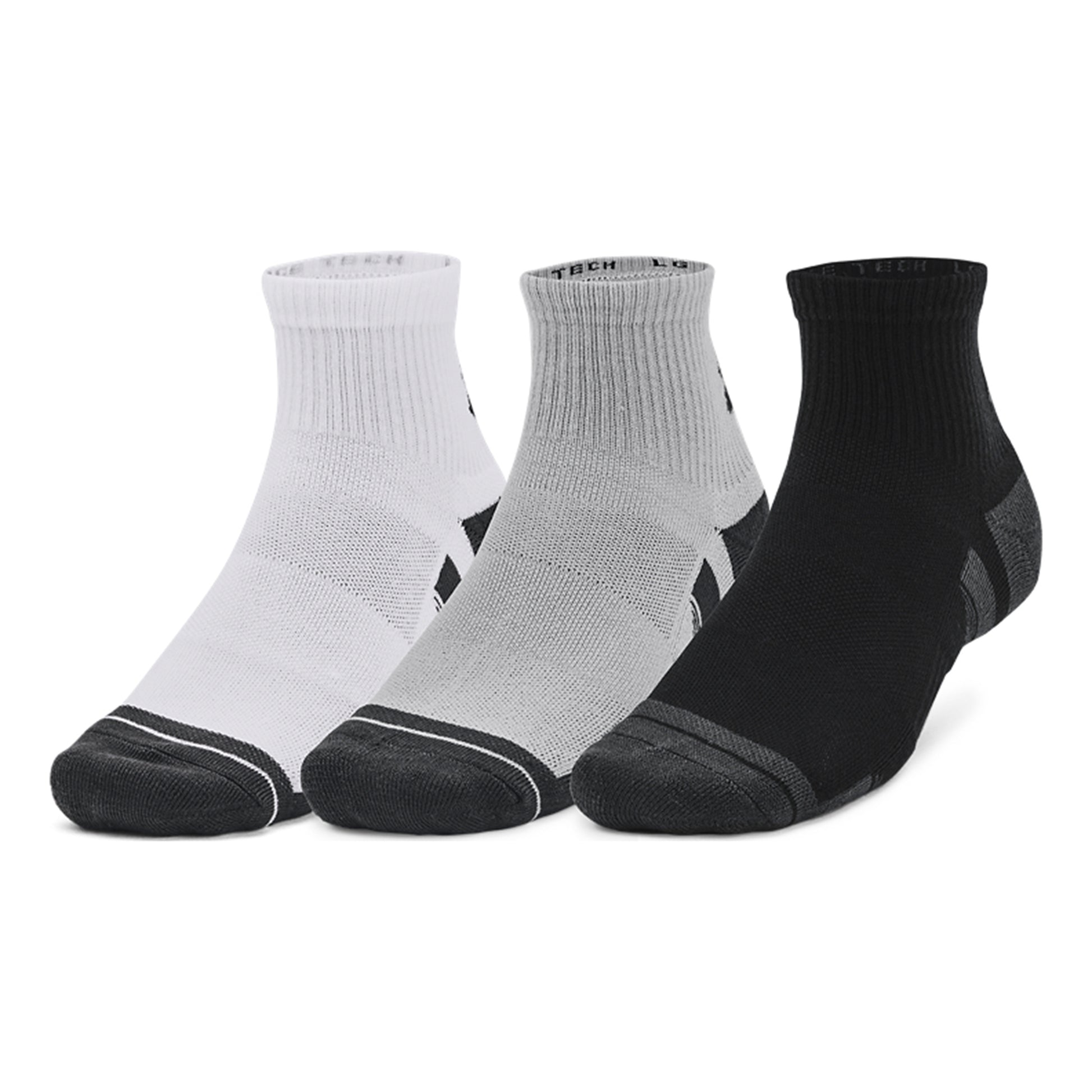 Under Armour Performance Tech Quarter Tennis Socks 3 Pack-Grey,Multicoloured