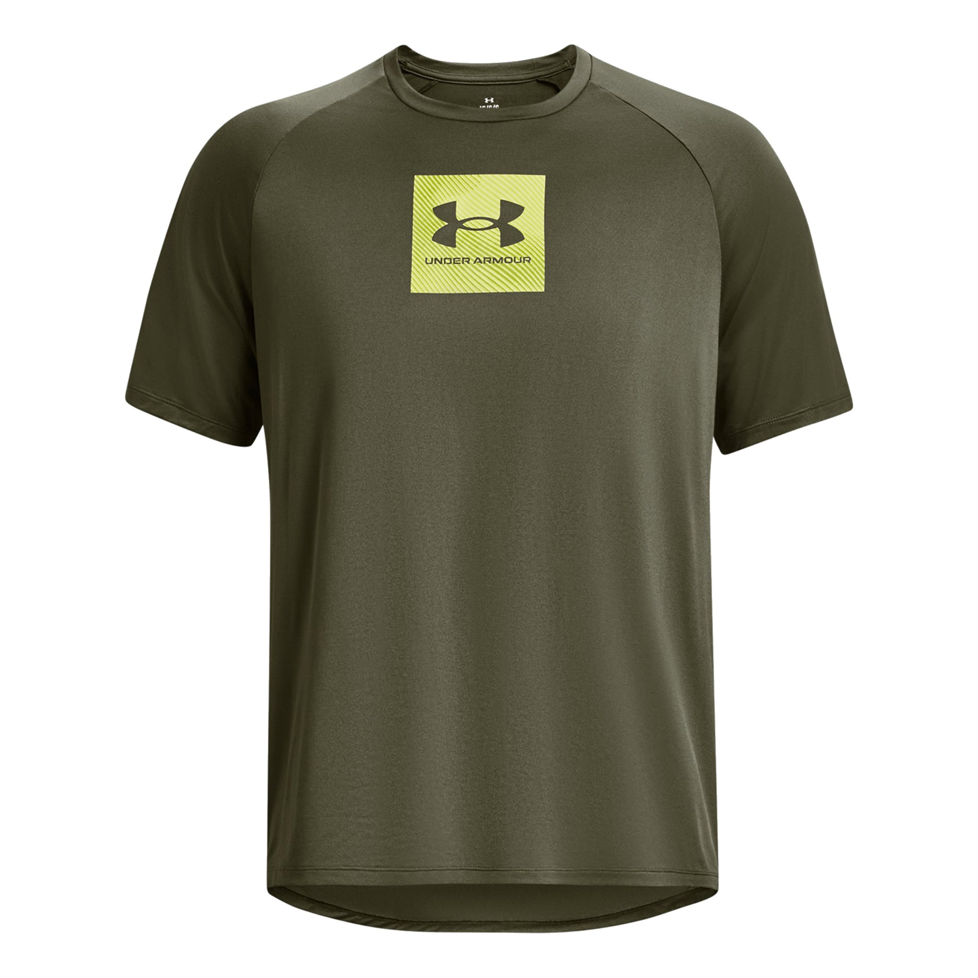 Under Armour Tech printed fill T-Shirt Men - dark green, yellow