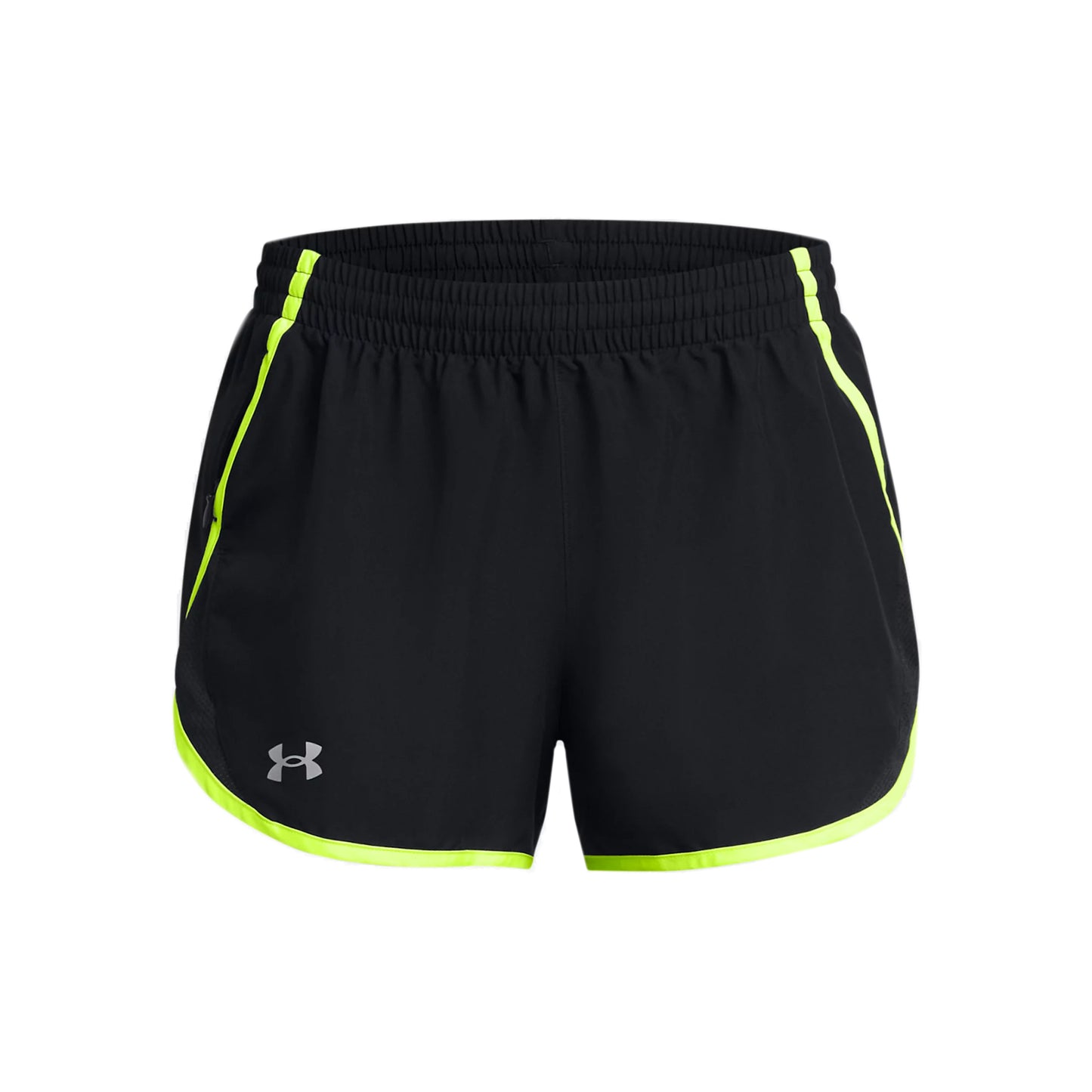 Under Armour Fly By 3in  Laufshorts Damen - schwarz, neongelb