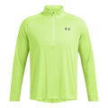 Tech Textured Half-Zip Longsleeve Herren - neongrün,