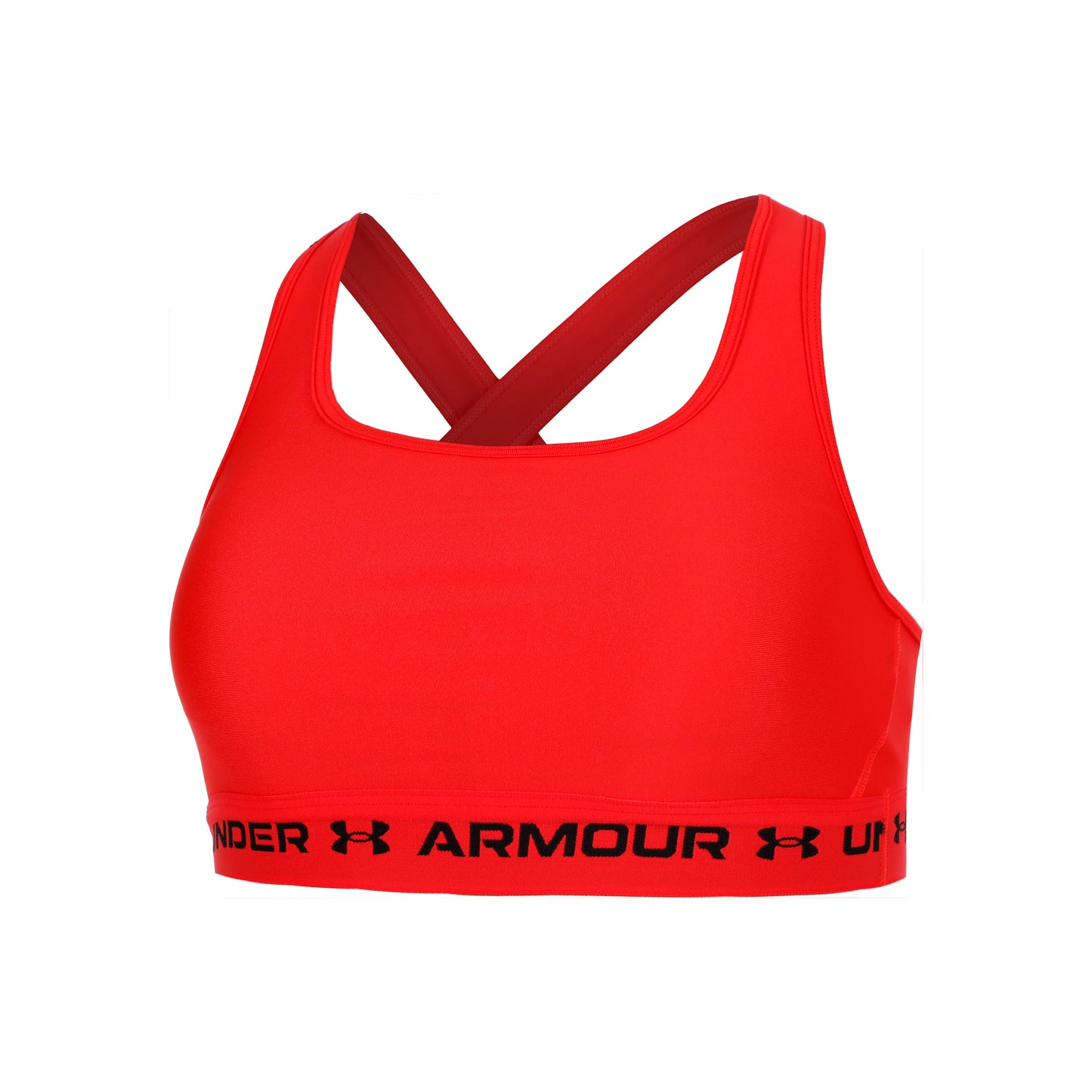 Under Armour Crossback Mid Sport-BH Damen-Neonrot