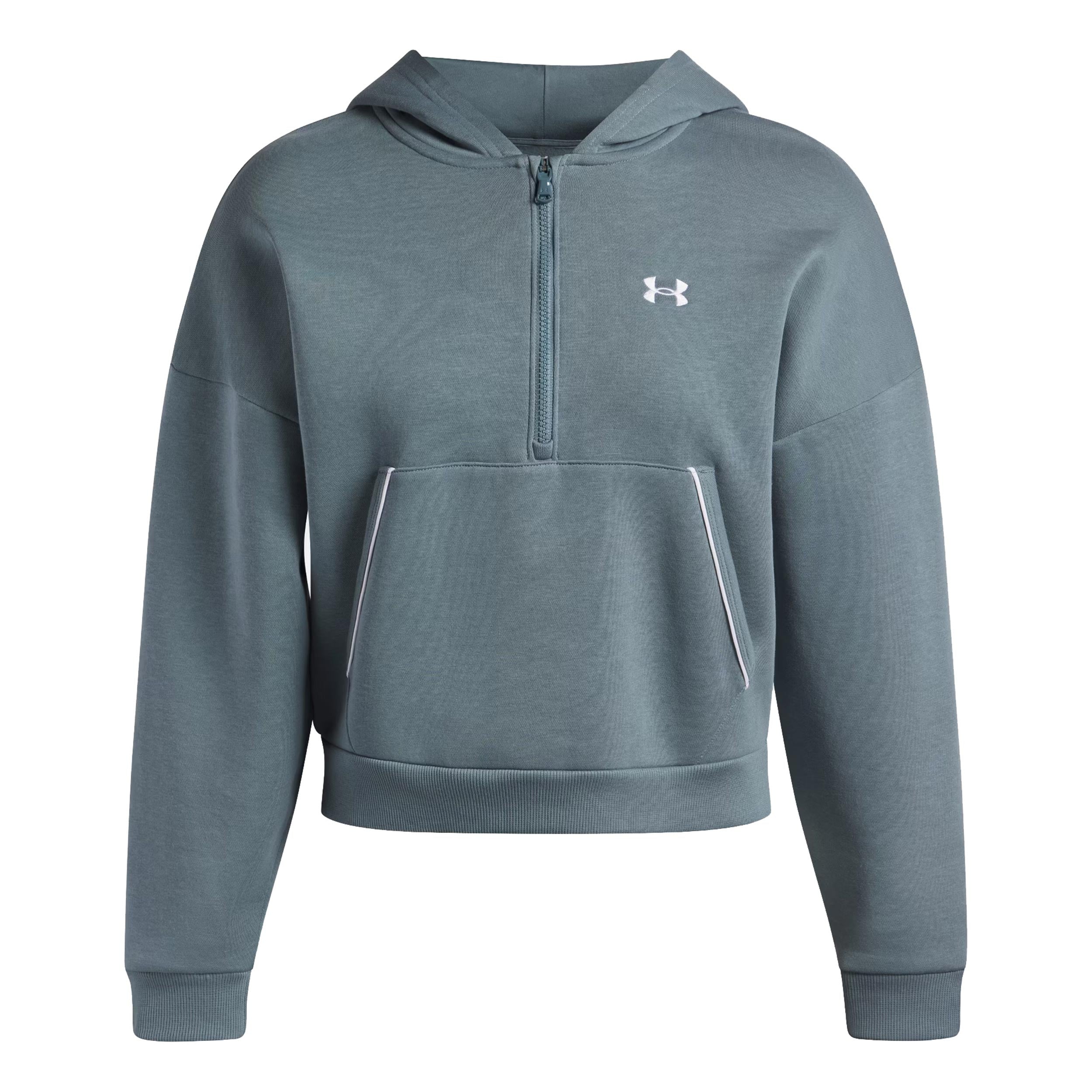 Under Armour Rival Fleece  Piped Half-Zip Sweatshirt Women-white