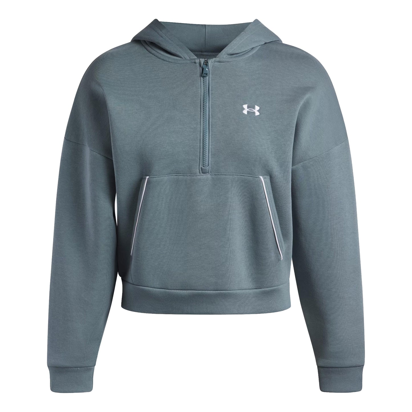 Under Armour Rival Fleece  Piped Half-Zip Sweatshirt Women-white