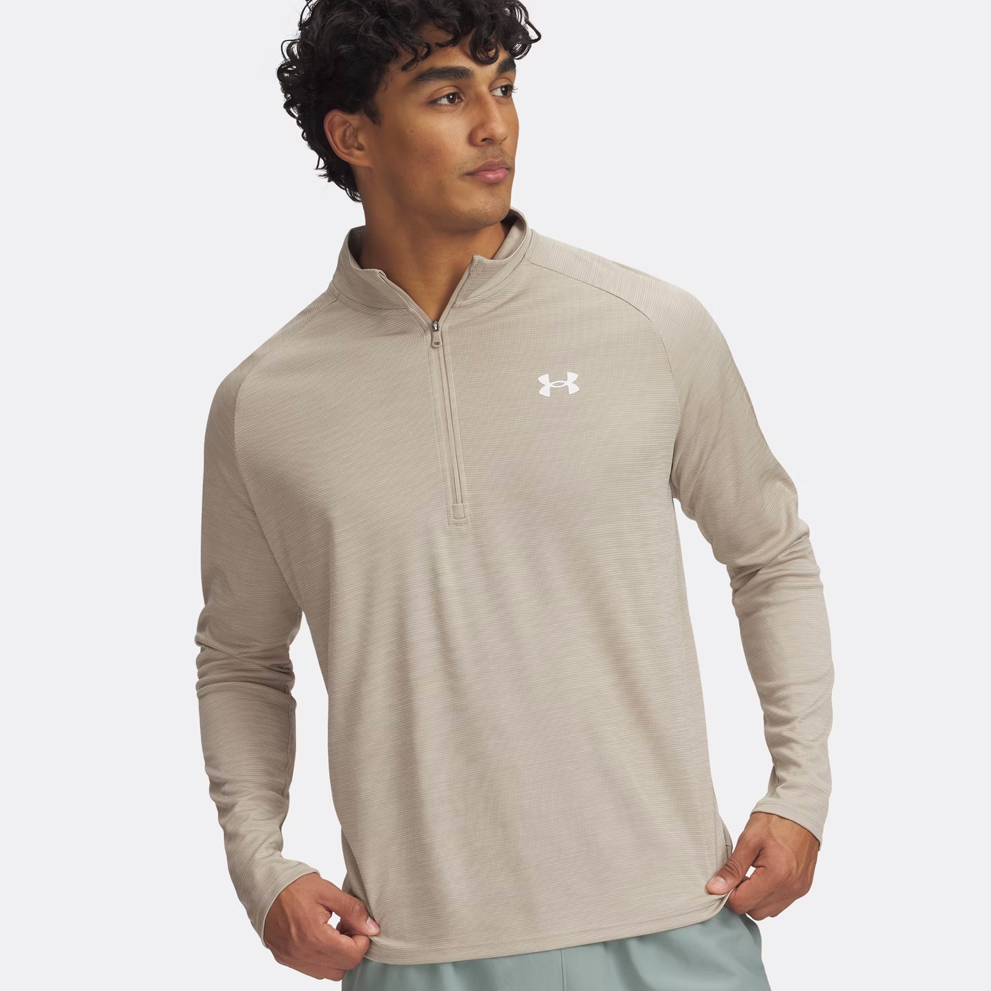 Under Armour Tech Textured Half-Zip Longsleeve Herren - braun,