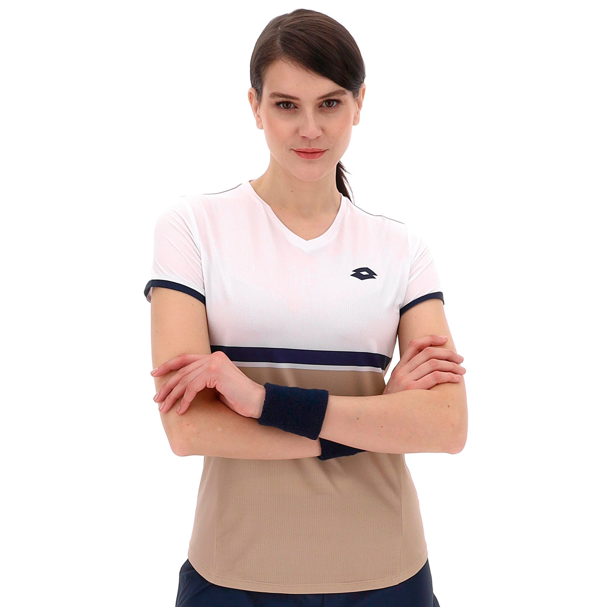 Lotto Tech V T-Shirt Damen-Beige