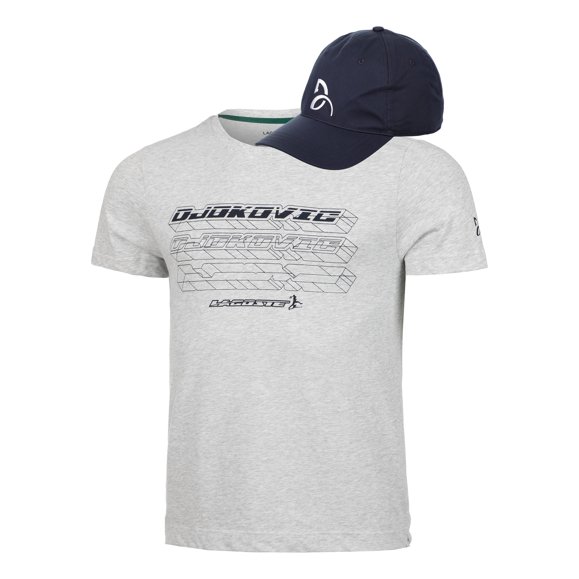 Lacoste Djokovic Cap + T-Shirt Men - grey,