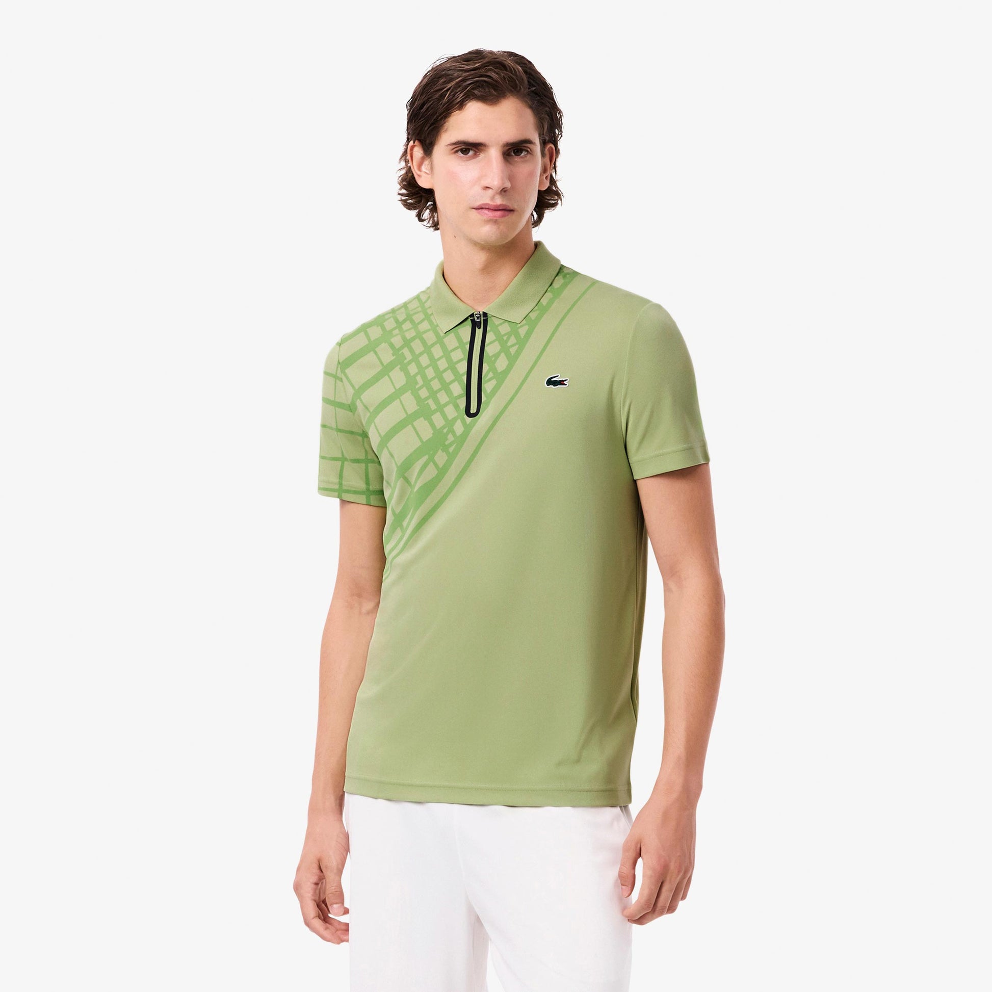 Lacoste Polo Herren-limette, weiß