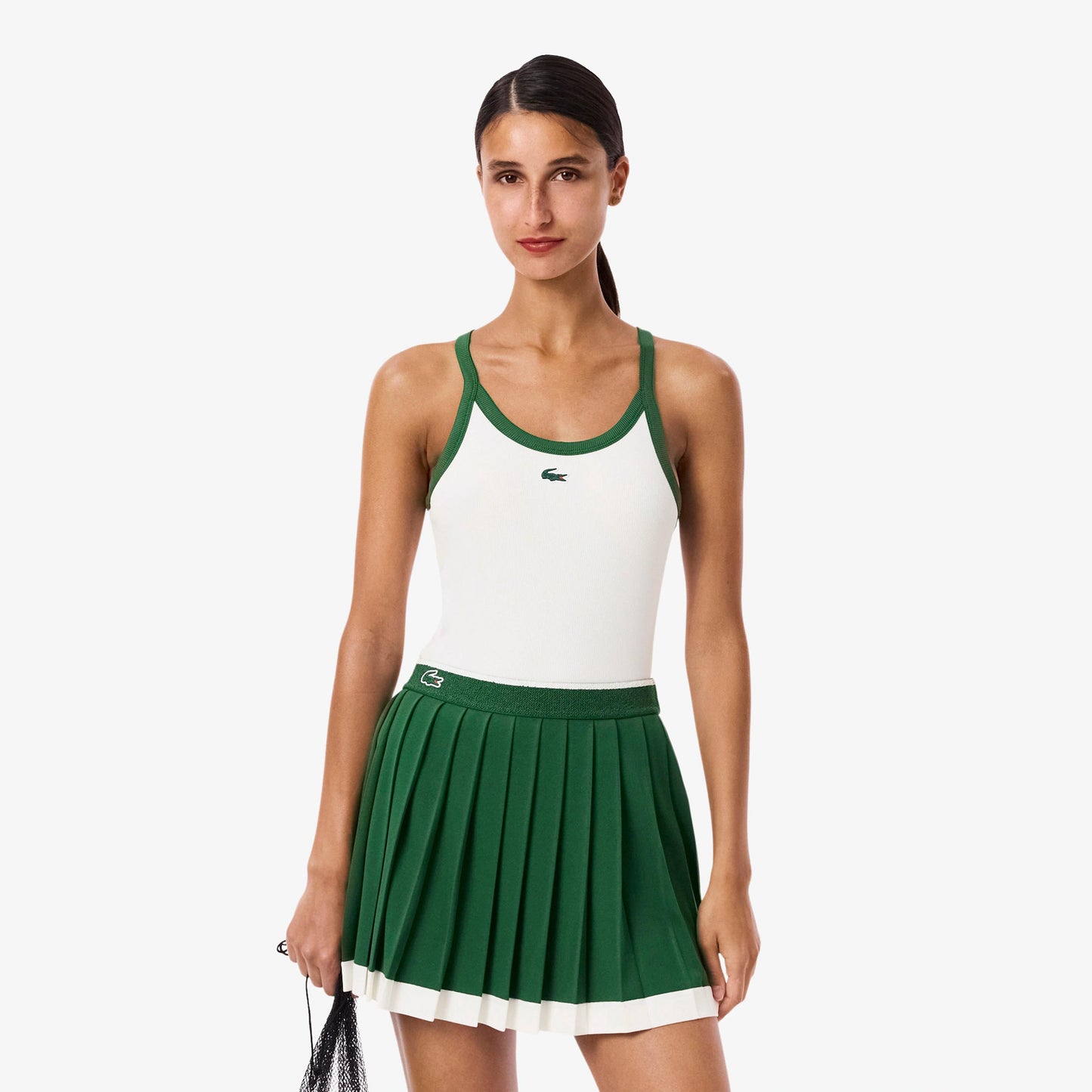 Lacoste Tank-Top Damen-Weiß,Dunkelgrün