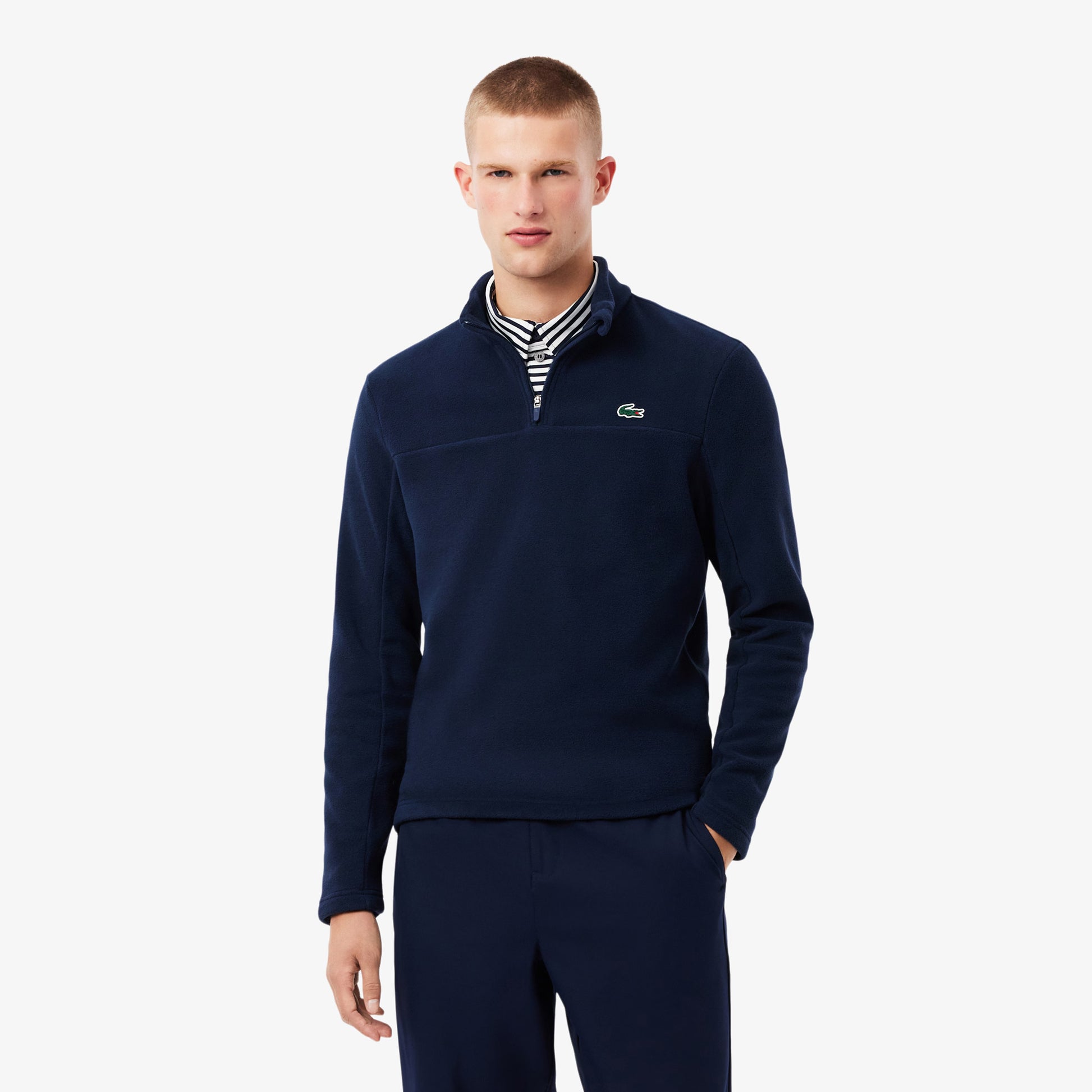Lacoste Polar Quarter Zip Training jacket Men-dark blue