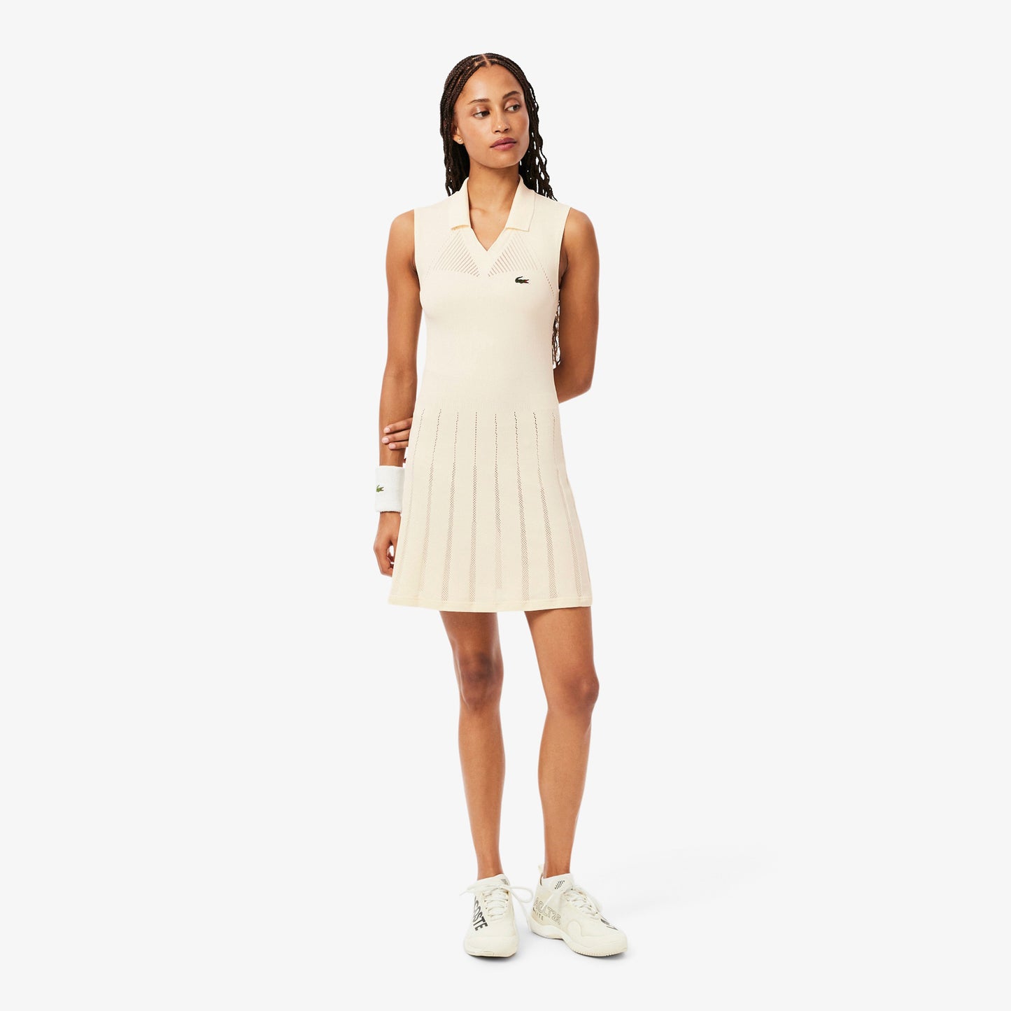 Lacoste Kleid Damen - creme, oliv