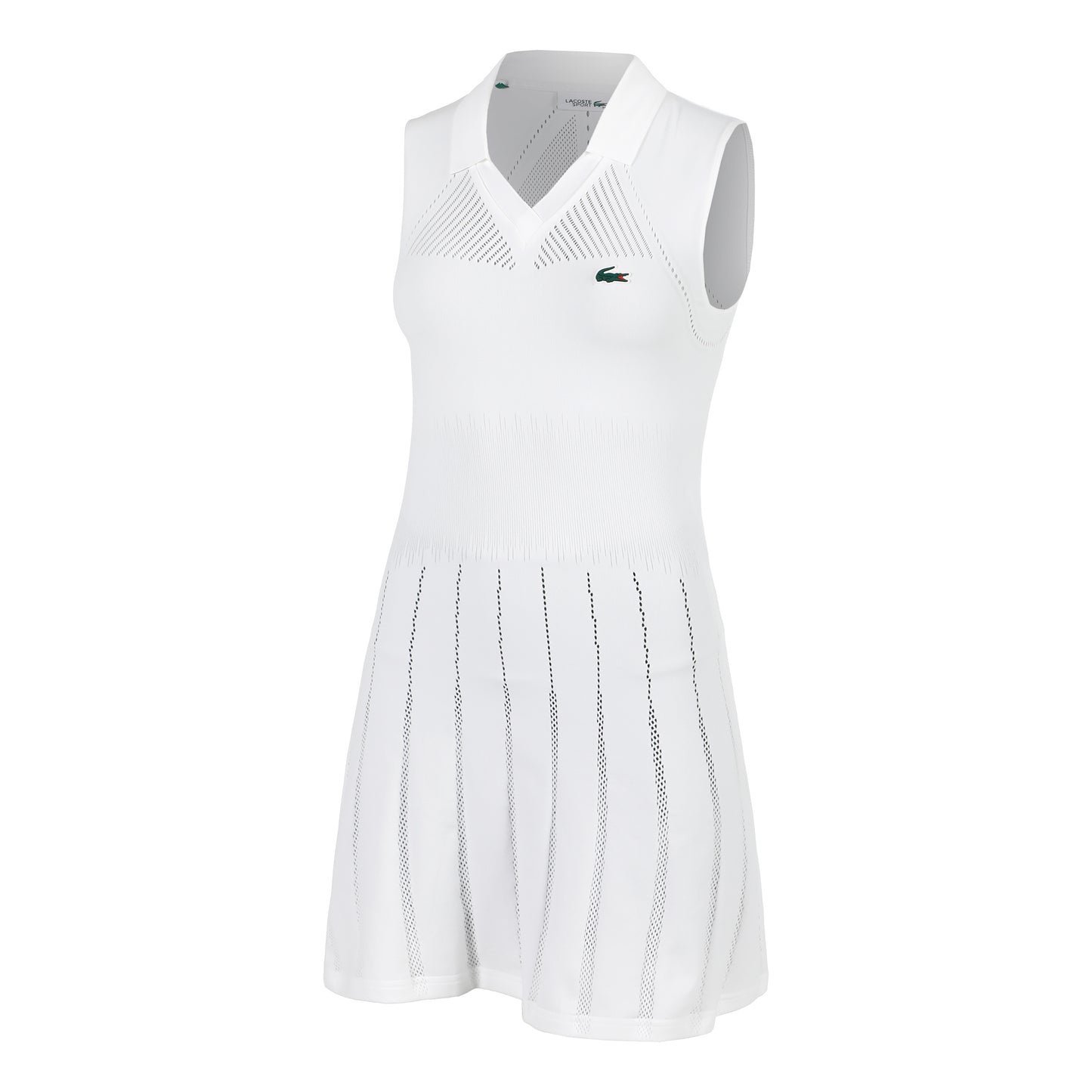 Lacoste Kleid Damen - weiß, dunkelgrün
