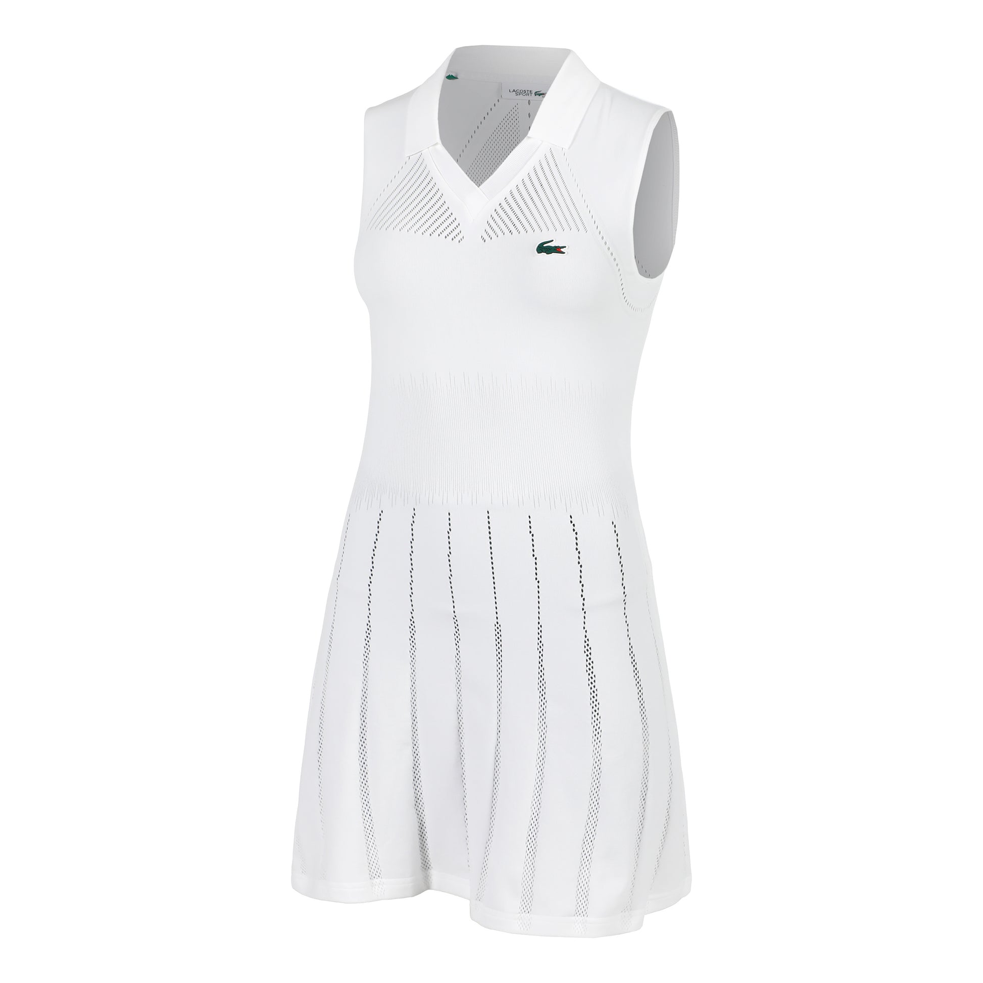 Lacoste Kleid Damen - weiß, dunkelgrün