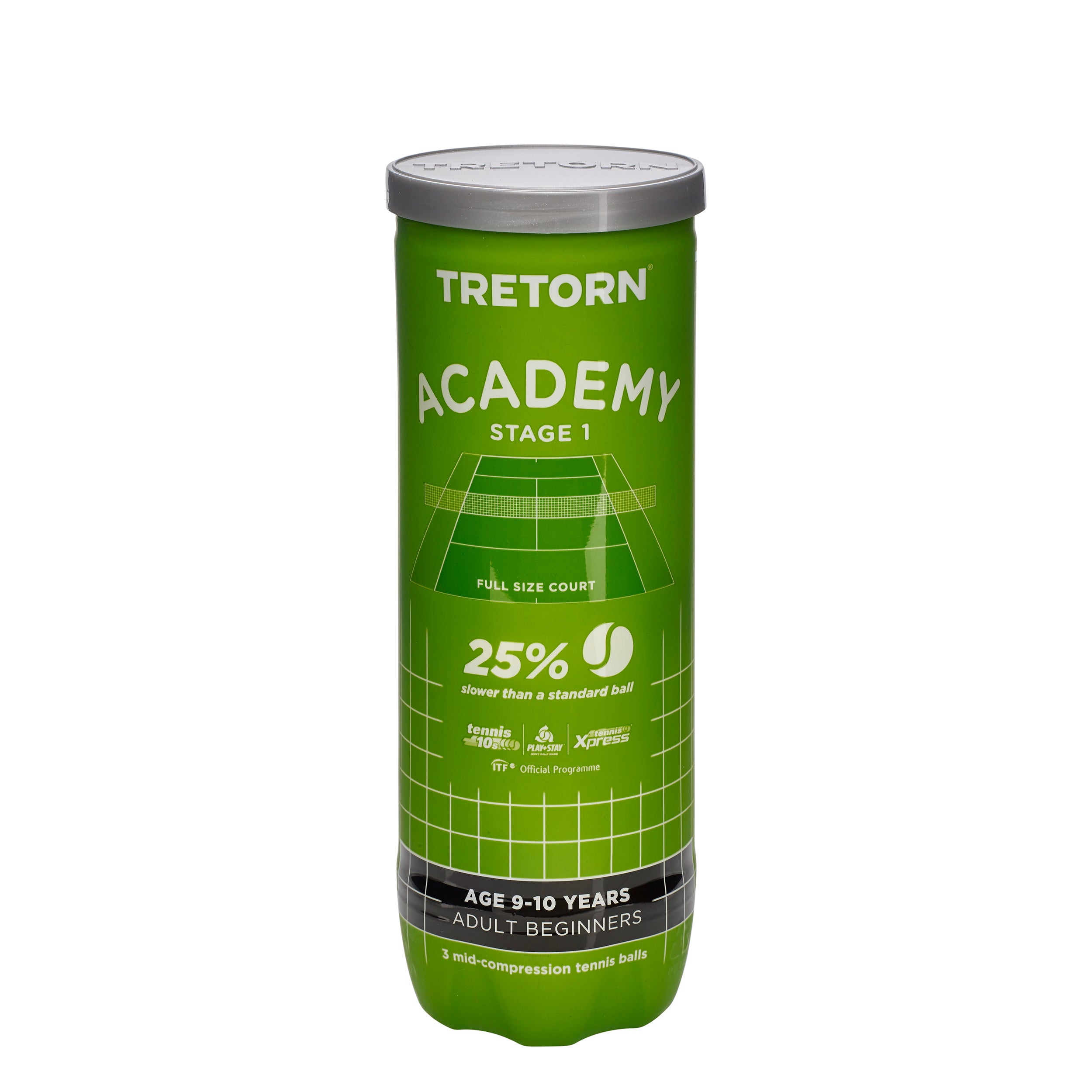 Tretorn Academy Green 3 Ball Tube