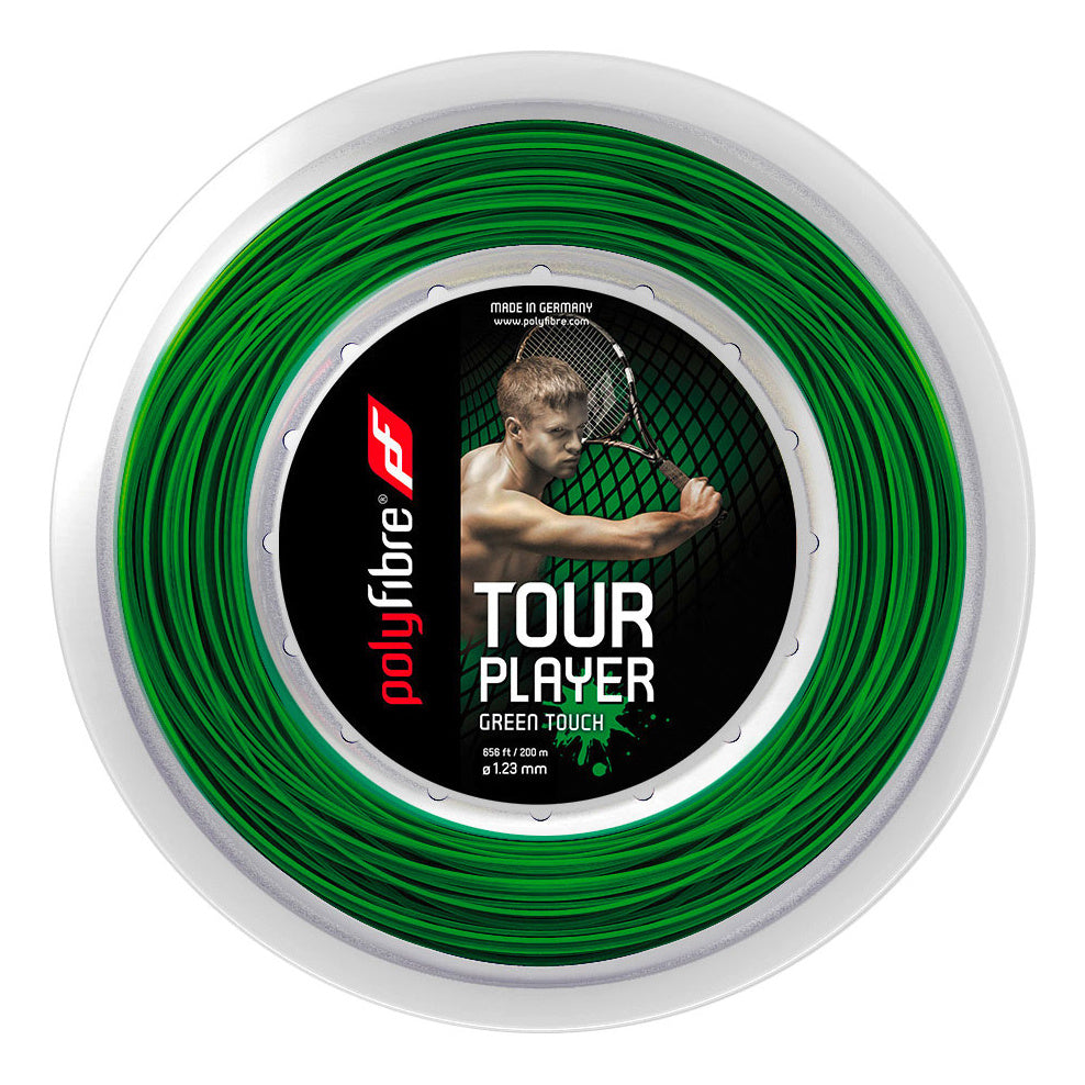 Polyfibre Tour Player Touch String Reel 200m-Green