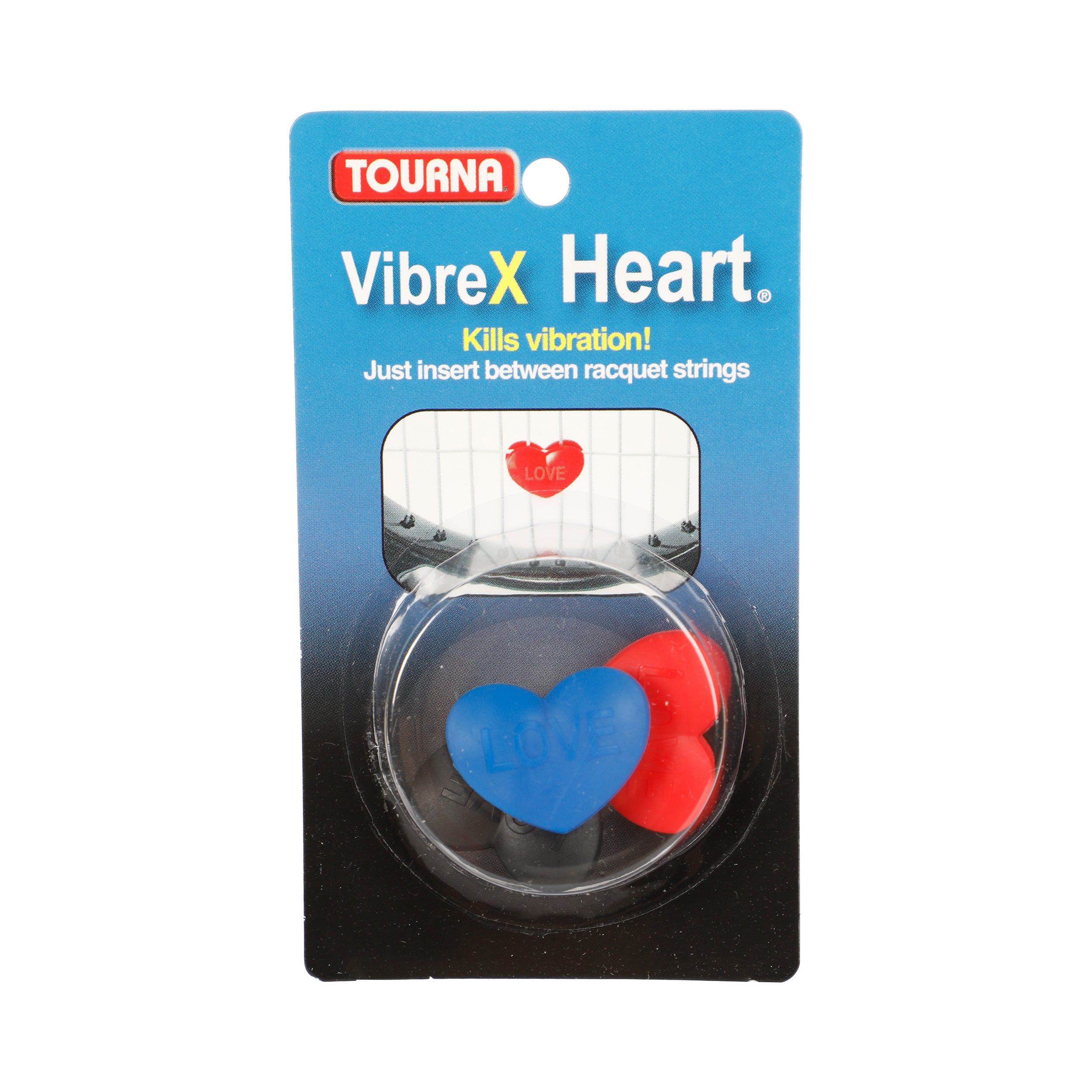 Tourna Vibrex Heart Dämpfer 3er Pack-Rot,Schwarz