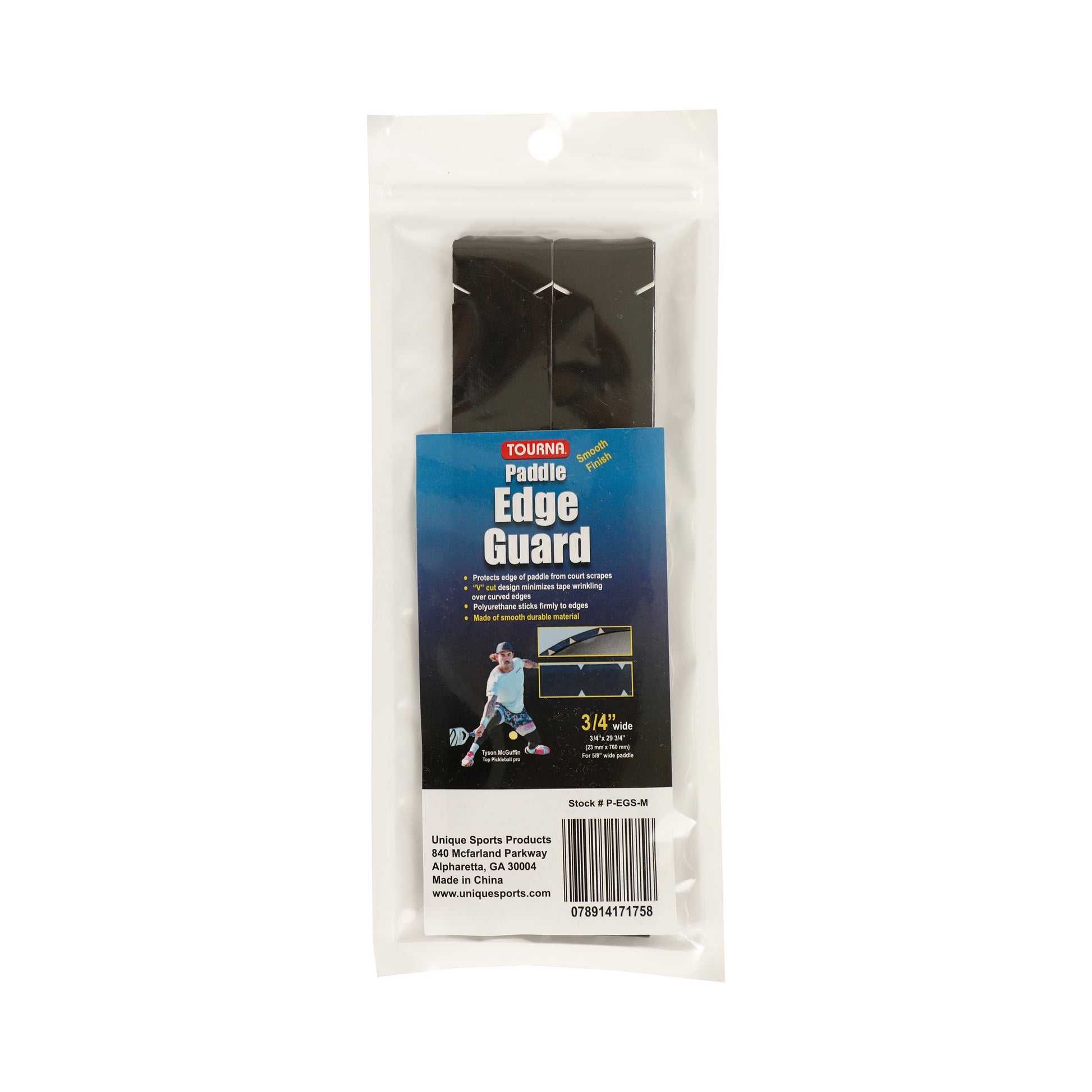 Tourna Padel Edge Guard 16mm Pickleball Rahmenschutzband-Schwarz