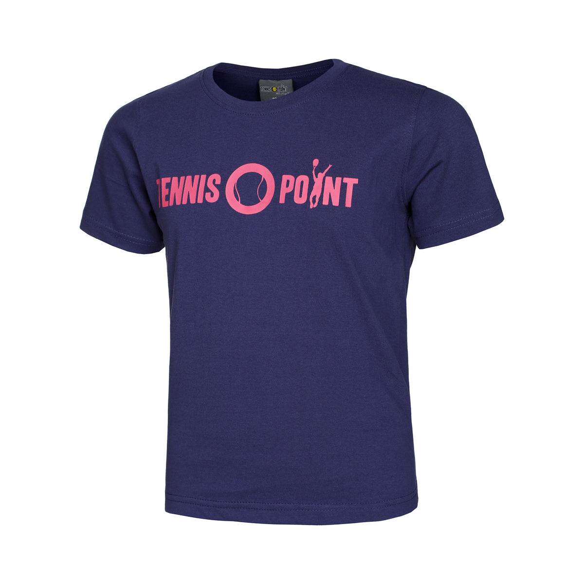 Tennis-Point Basic Cotton T-Shirt Kinder - dunkelblau, pink