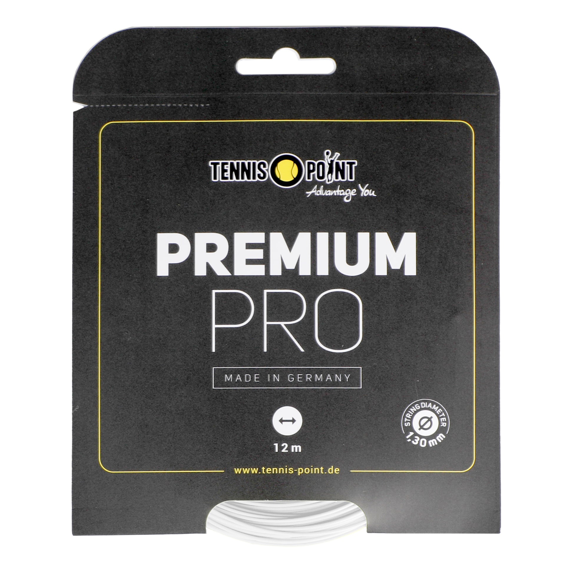 Tennis-Point Premium Pro Saitenset 12m-Weiß