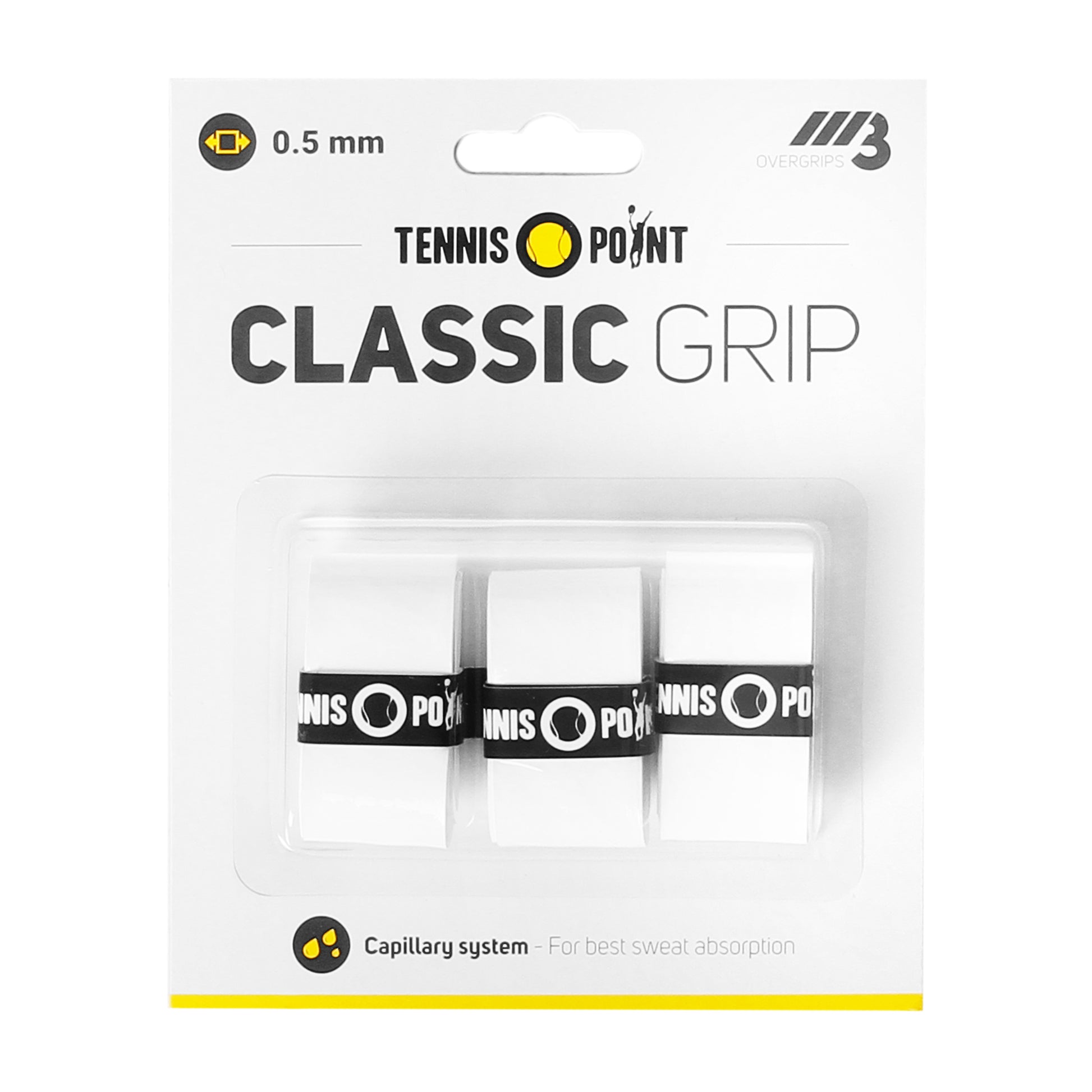 Tennis-Point Classic Grip 3 Pack - white