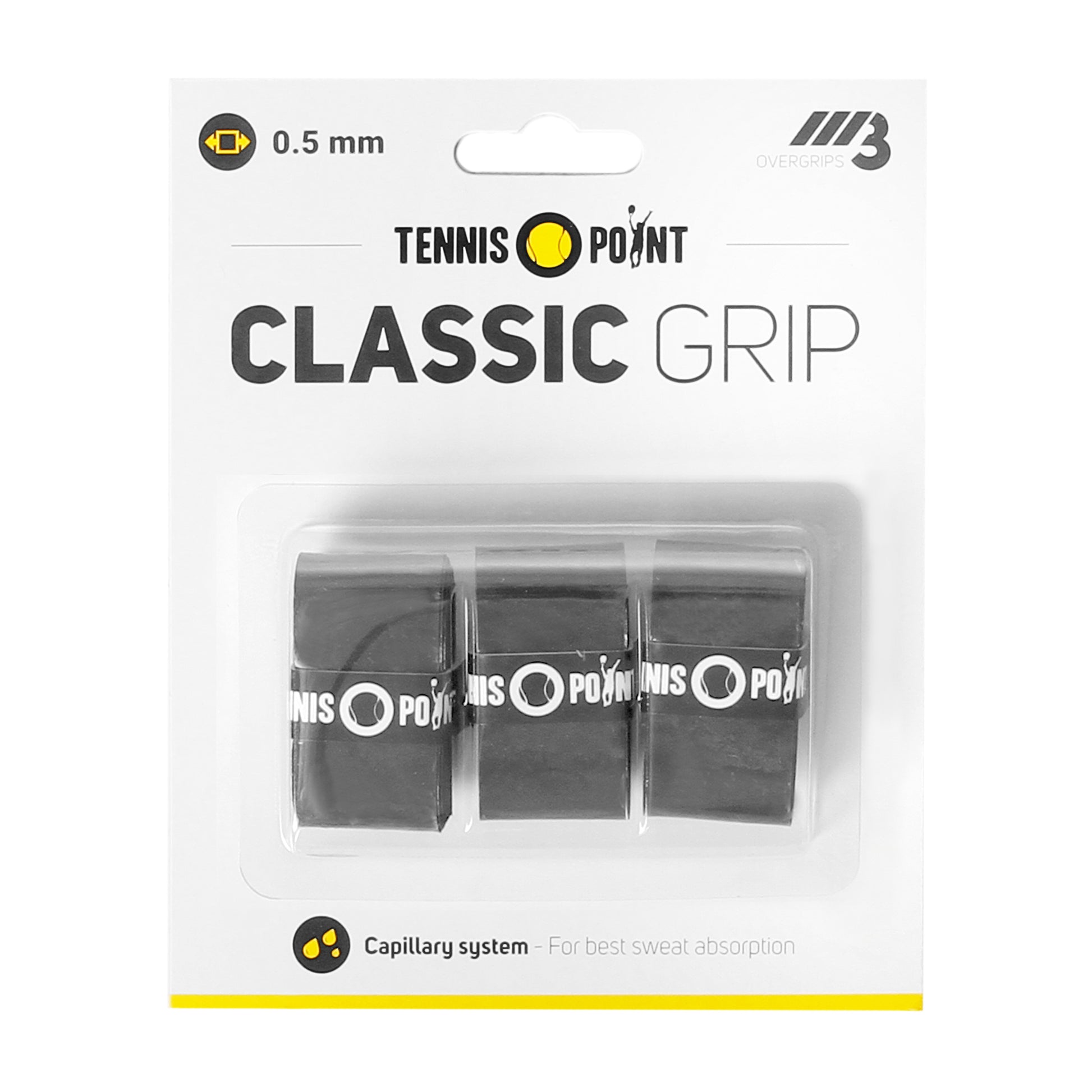 Tennis-Point Classic Grip 3 Pack - black