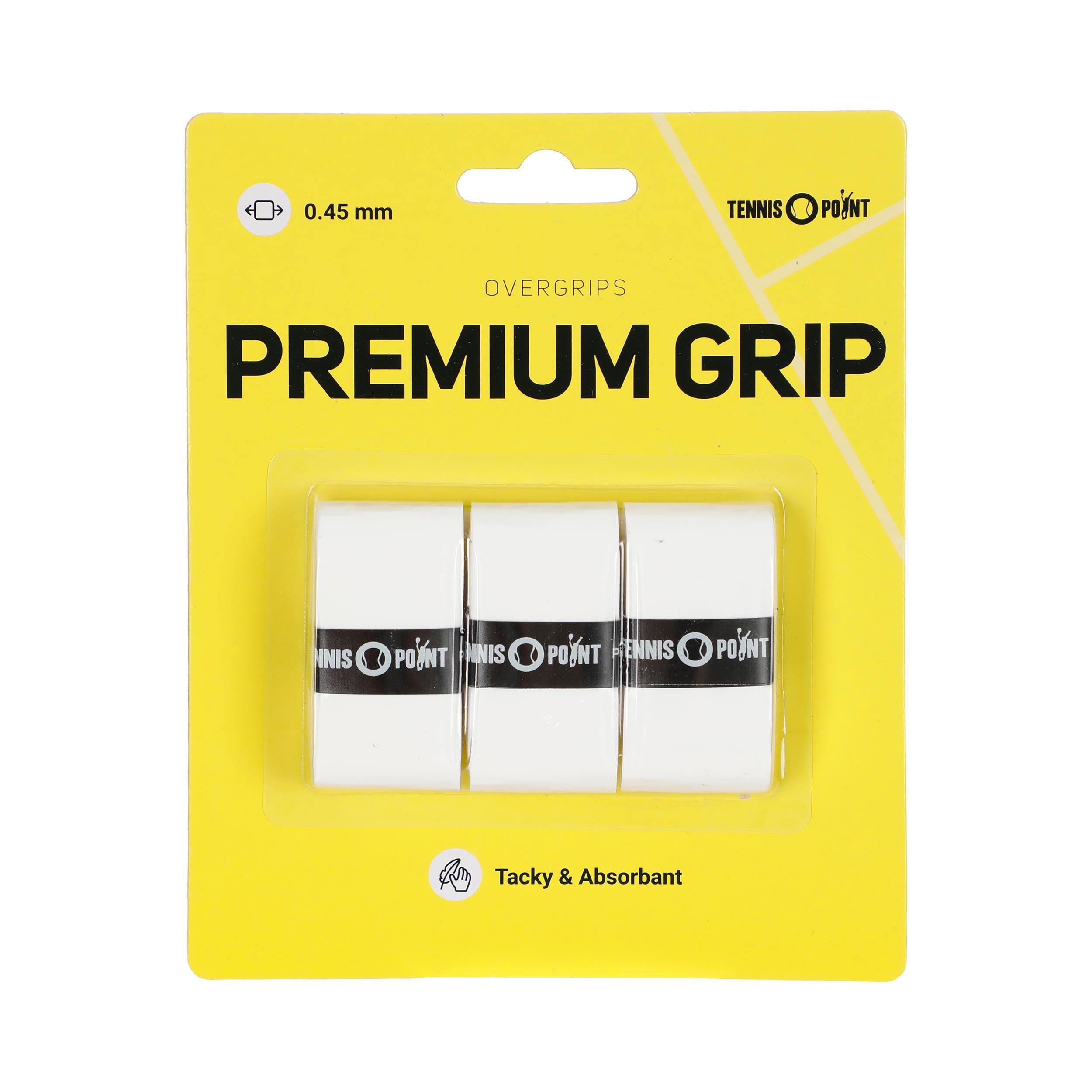 Tennis-Point Premium Grip 3 Pack-White