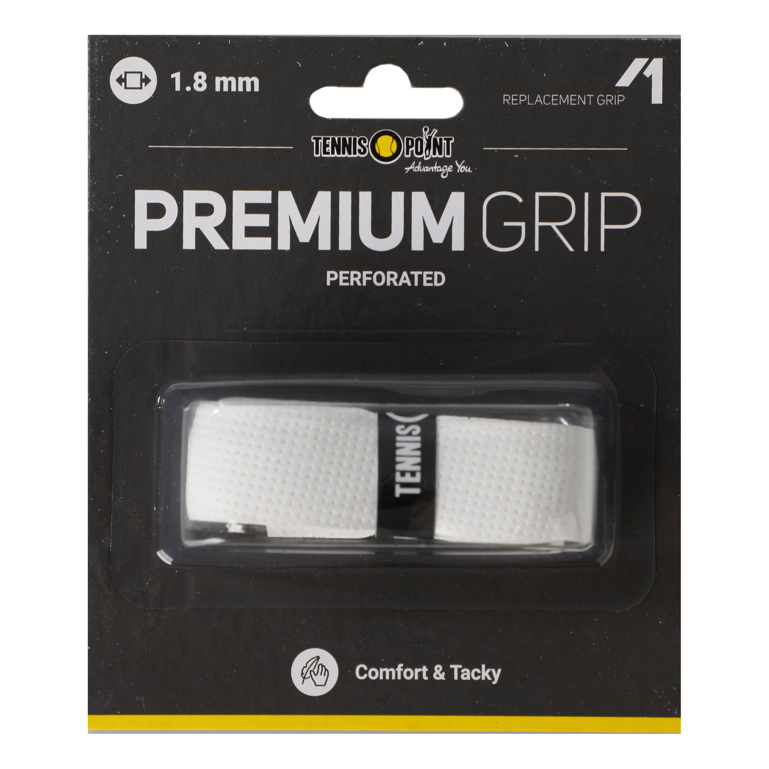 Tennis-Point Premium Grip Perforated 1er Pack-Weiß