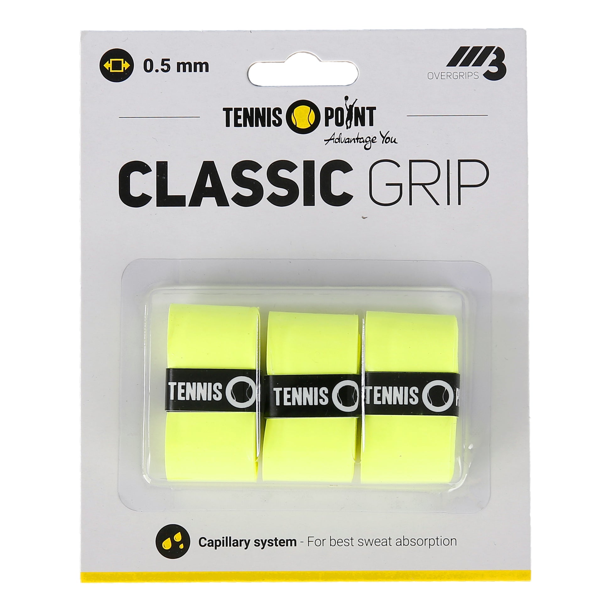 Tennis-Point Classic Grip 3 Pack - yellow