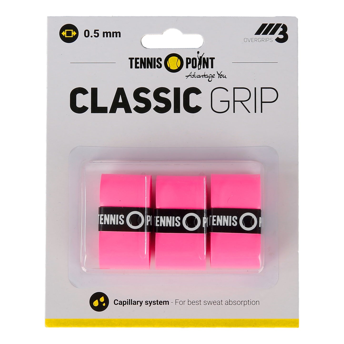 Tennis-Point Classic Grip 3er Pack - pink