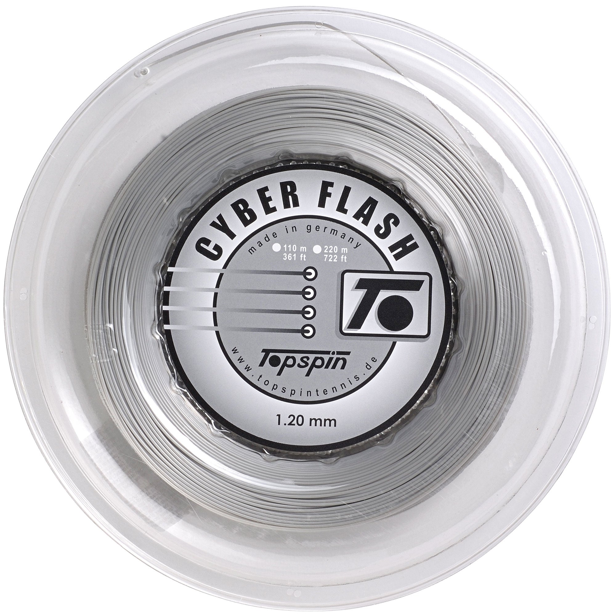 Topspin Cyber Flash String Reel 220m-Silver