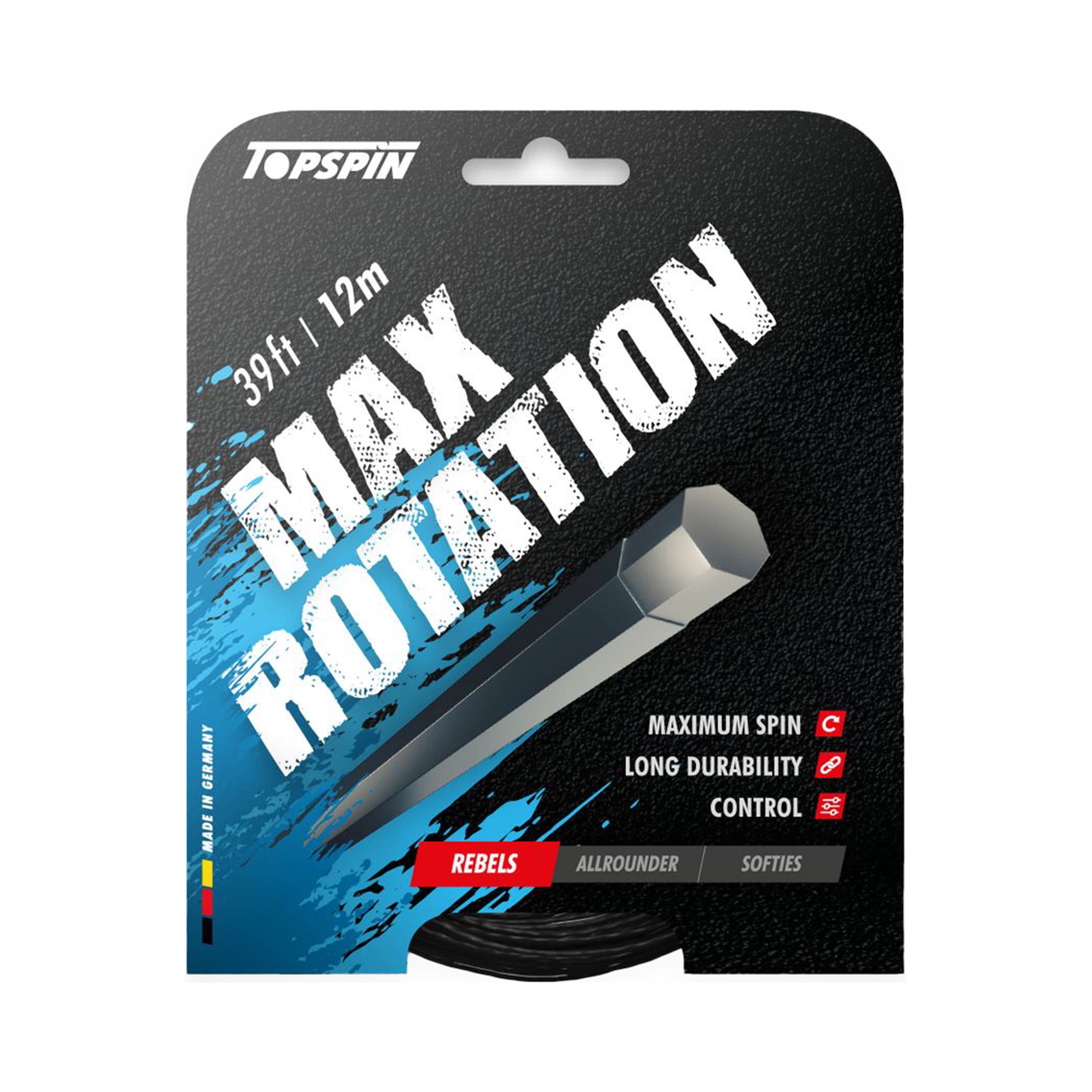 Topspin Max Rotation 12m String Set-Black