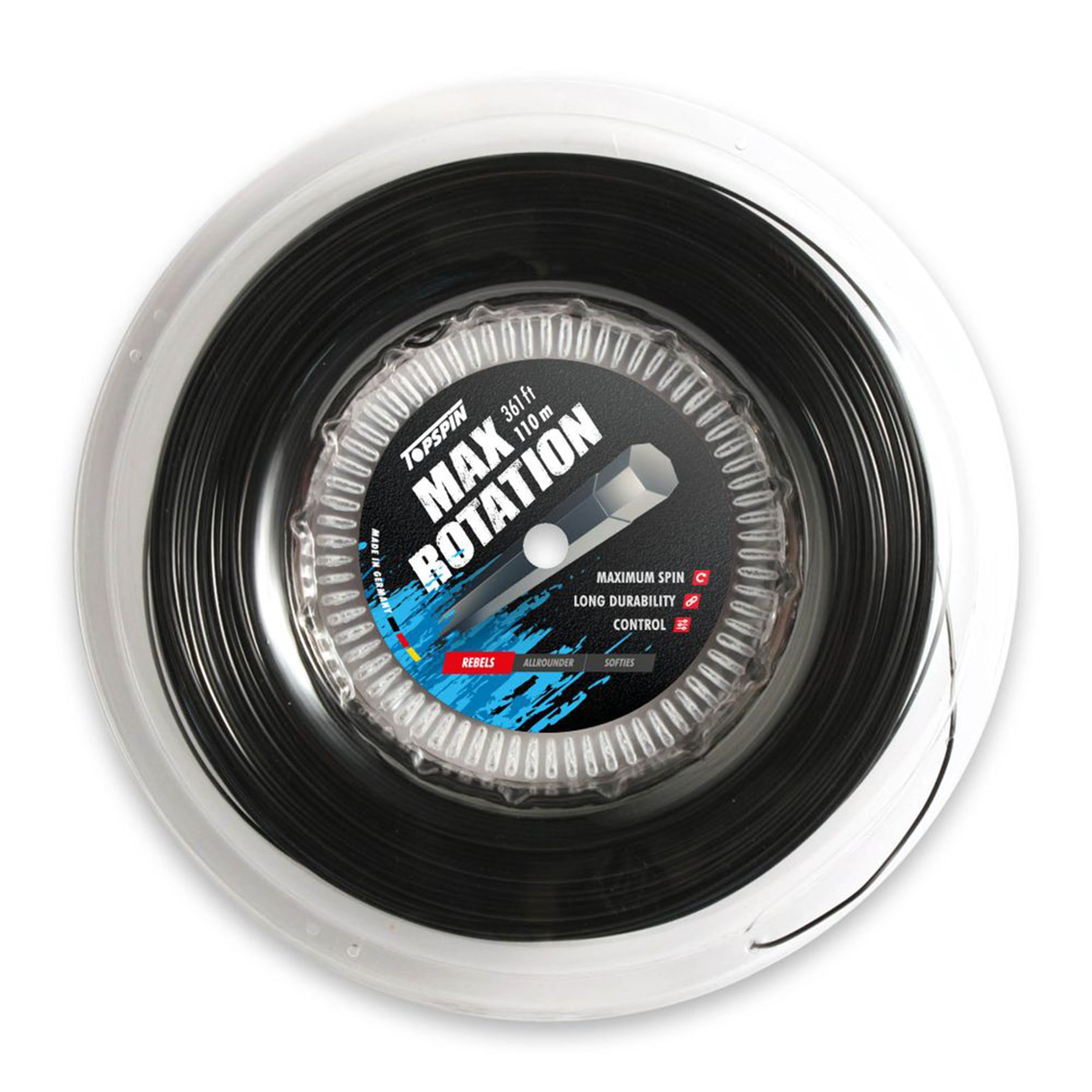 Topspin Max Rotation String reel 110m - black