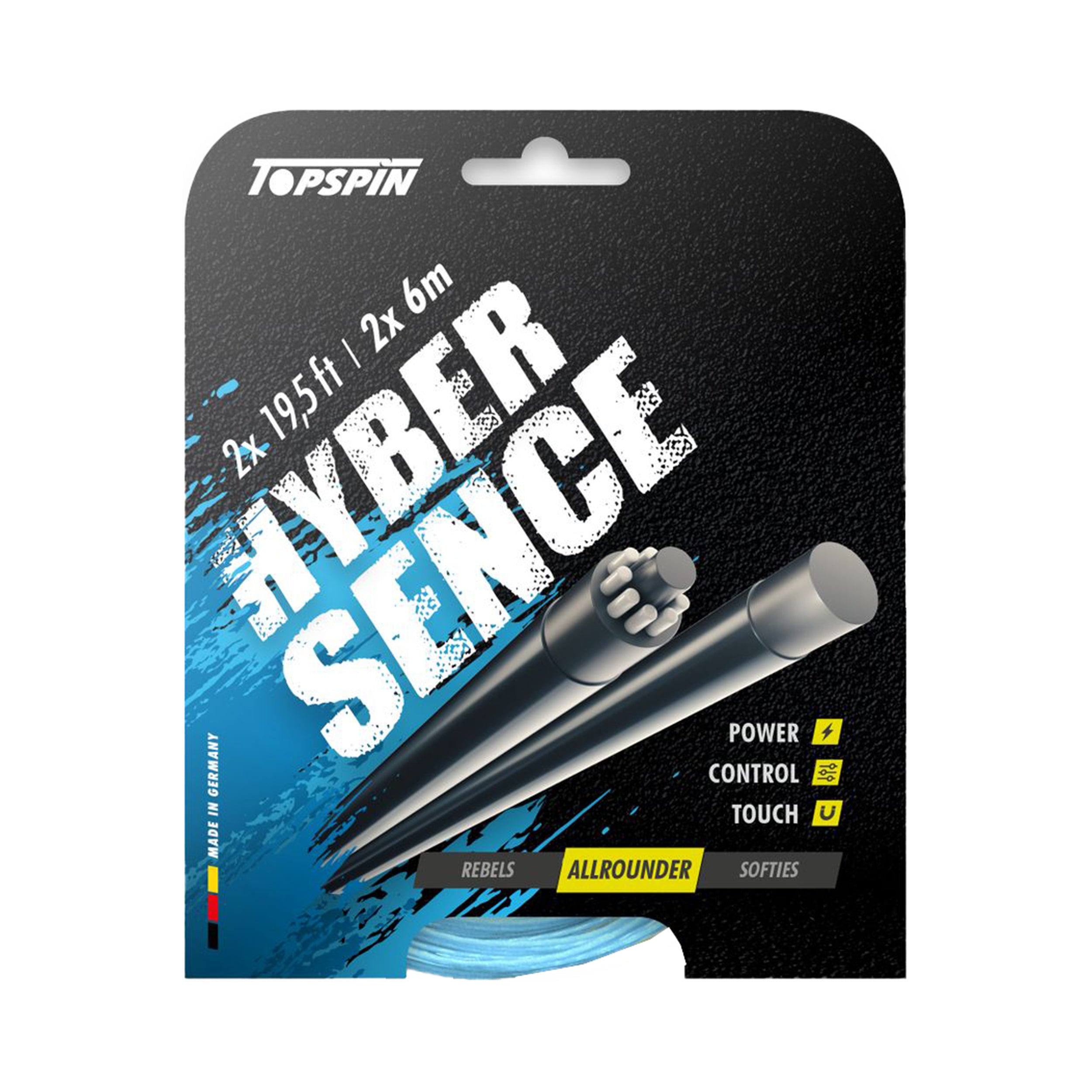 Topspin Hyber Sence 2 X 6m String Set-Light Blue