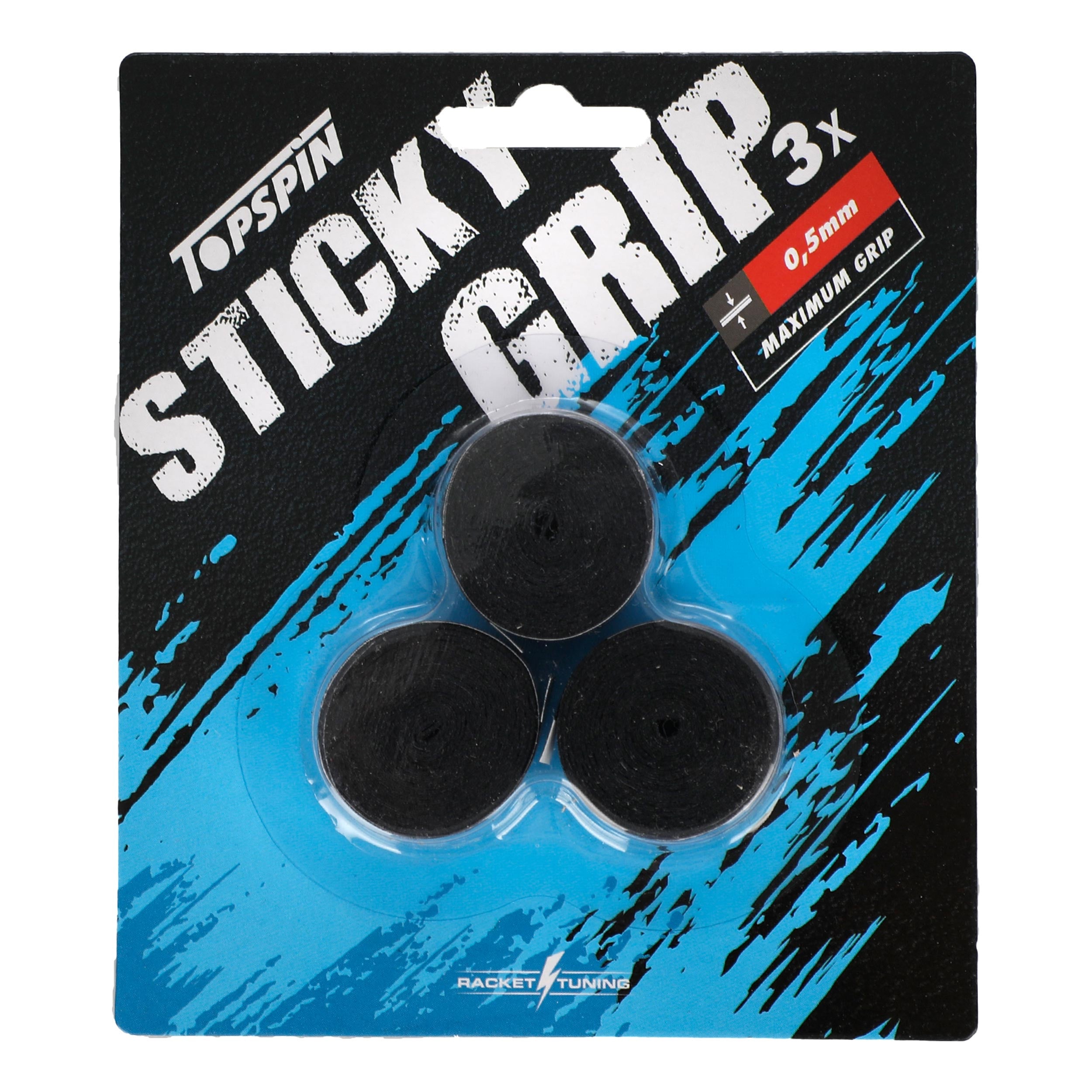 Topspin Sticky Grip 3 Pack-Black