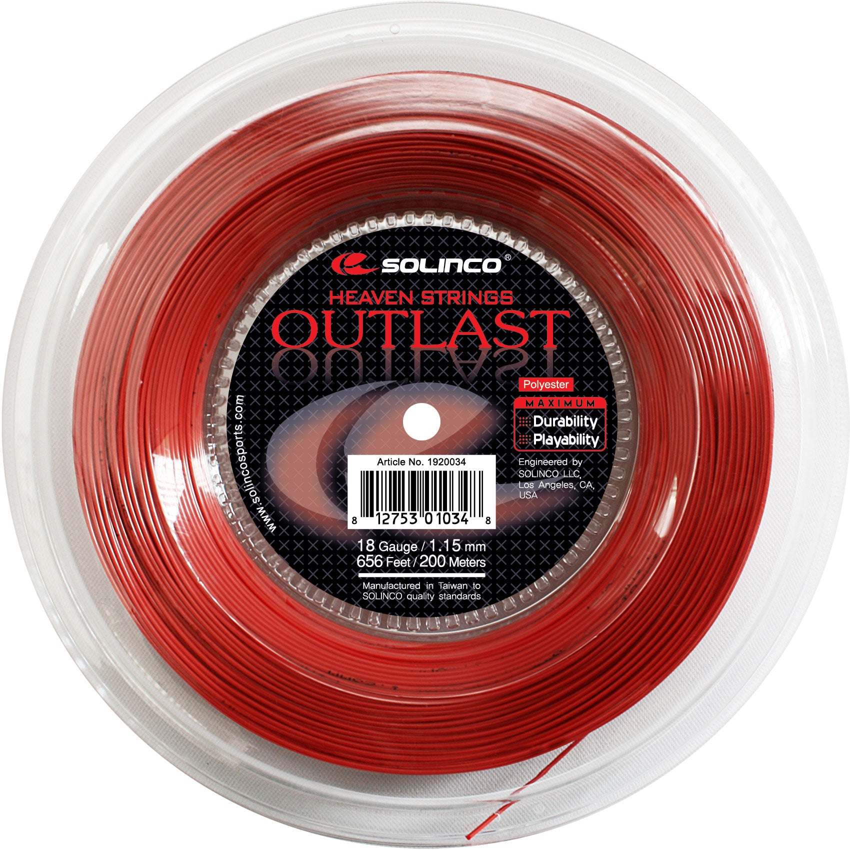 Solinco Outlast String Reel 200m-Red