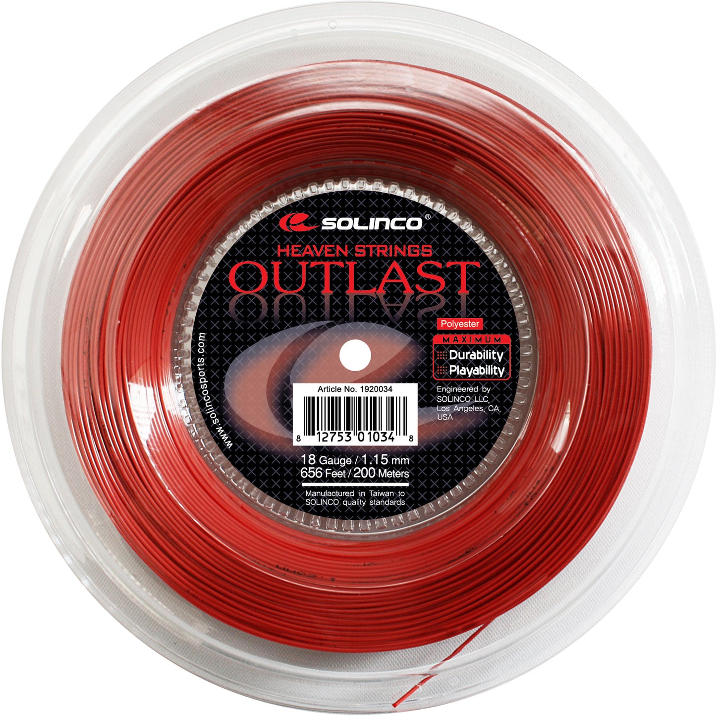 Solinco Outlast String Reel 200m-Red