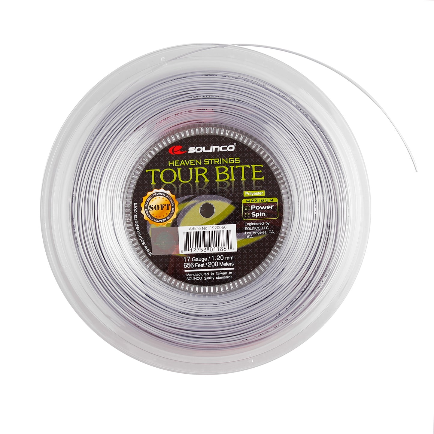 Solinco Tour Bite Soft String Reel 200m-Silver
