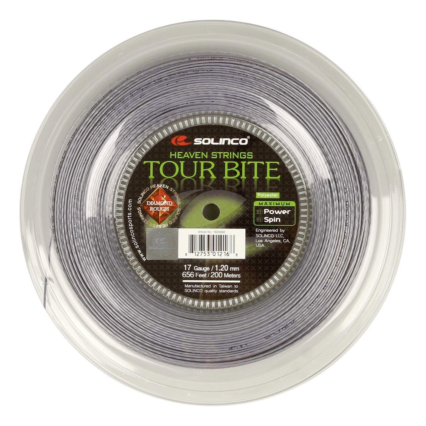 Solinco Tour Bite Diamond Rough String Reel 200m-Silver