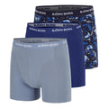 Cotton Stretch Boxer Short 3er Pack Herren - blaugrau, blau