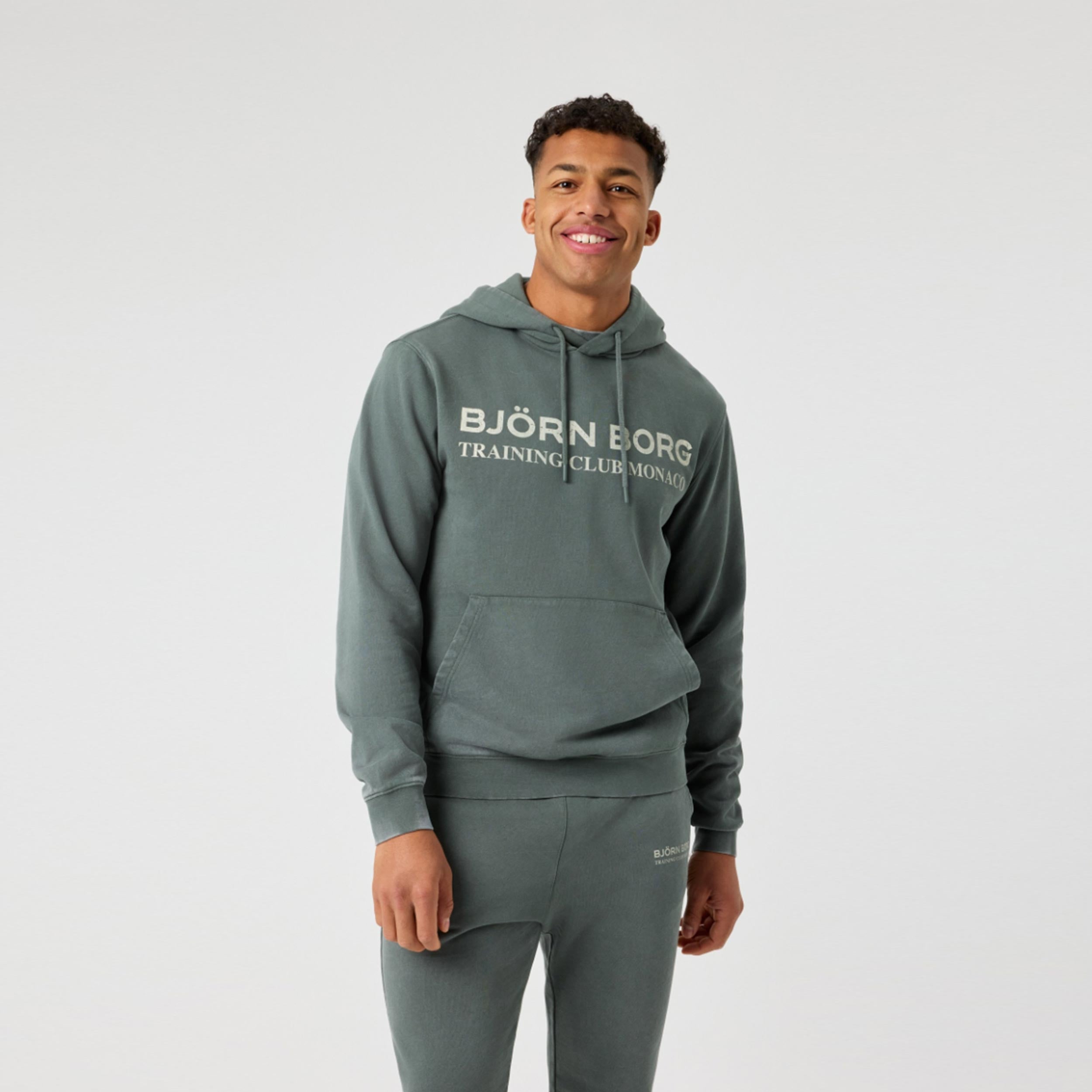 Björn Borg Classic Print Hoody Men-dark green