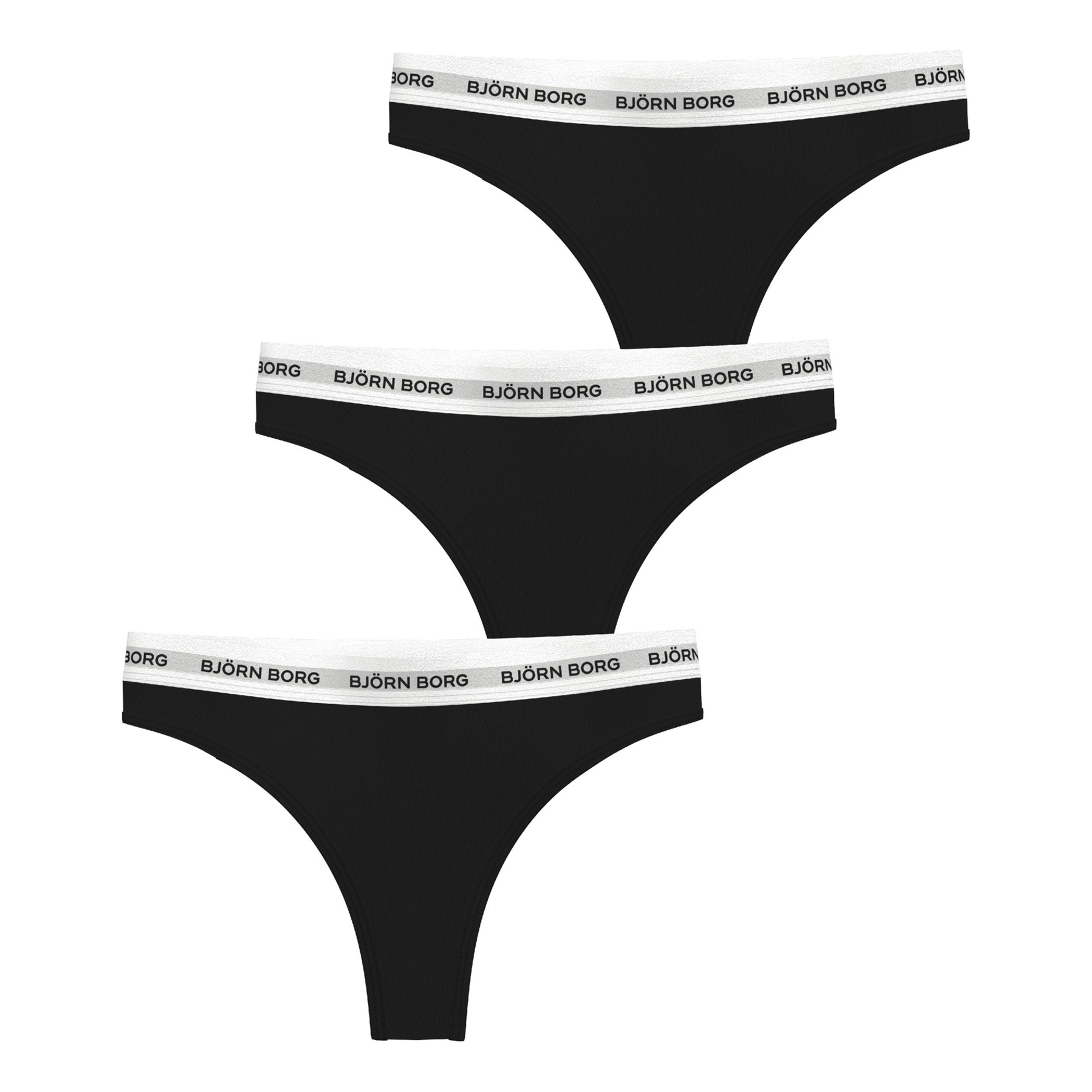 Björn Borg Logo String 3 Pack Women-Black,White