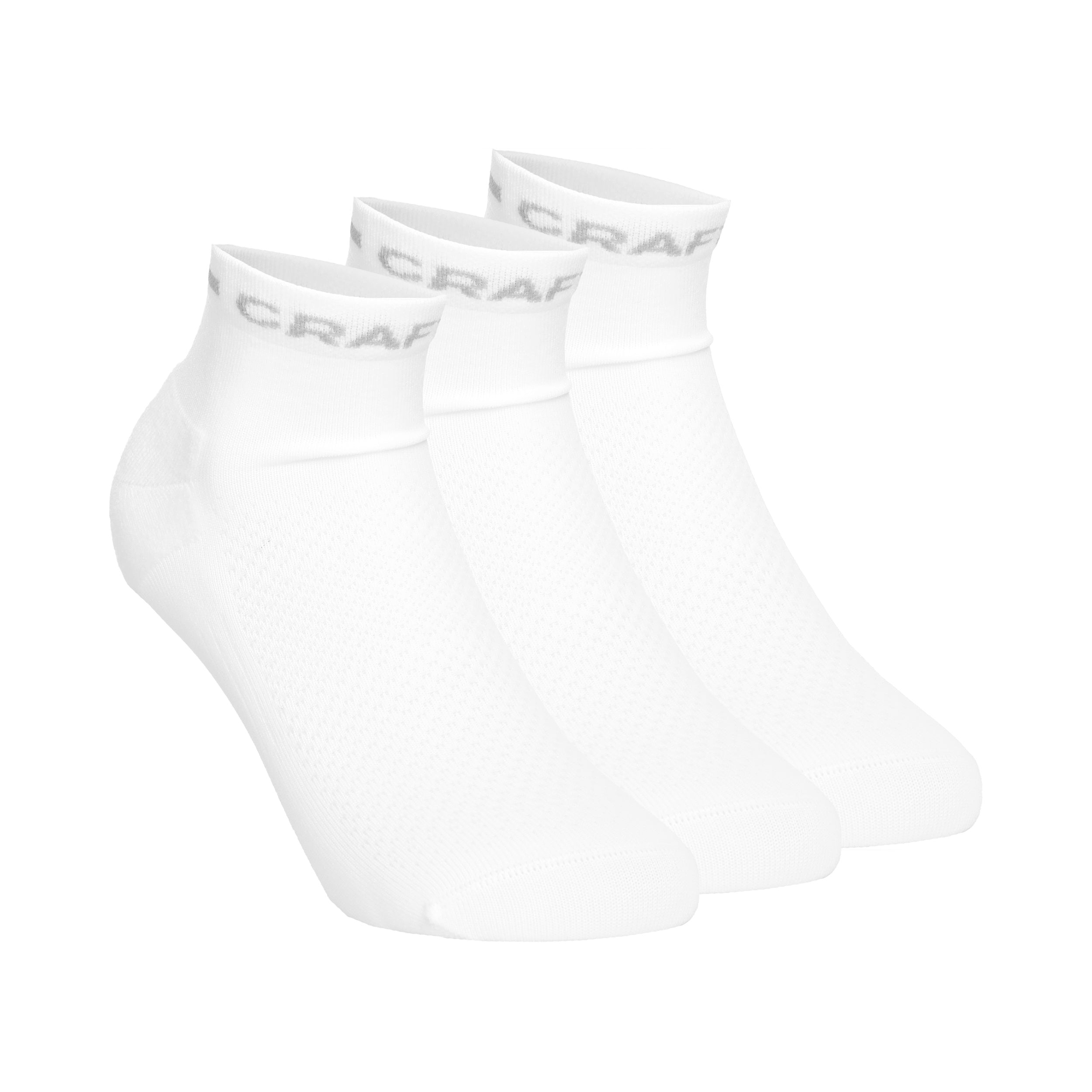 Craft Core Dry Mid Running Socks 3 Pack-White