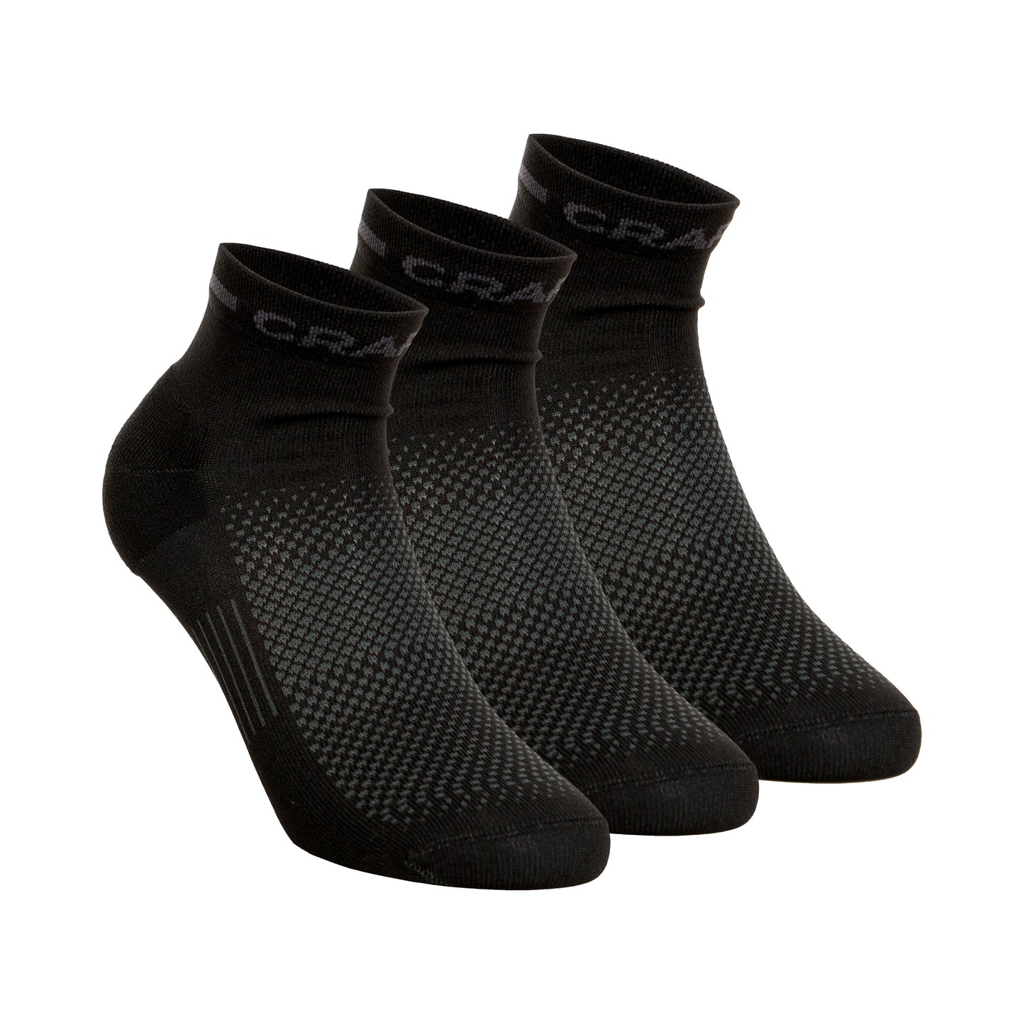 Craft Core Dry Mid Running Socks 3 Pack-Black