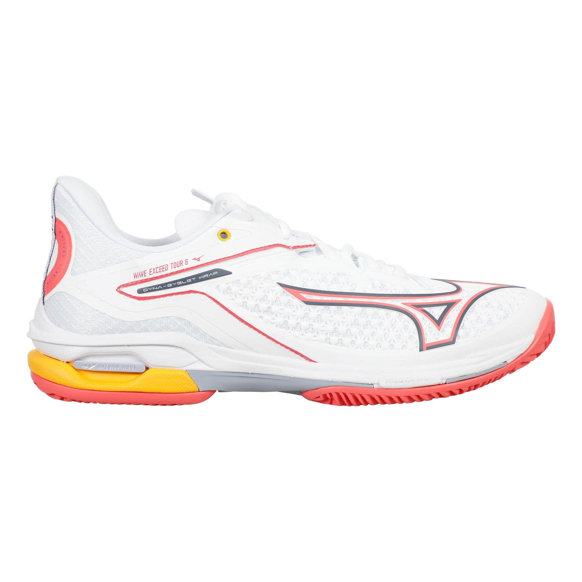 Mizuno Wave Exceed Tour 6 Sandplatzschuh Damen-Weiß,Koralle