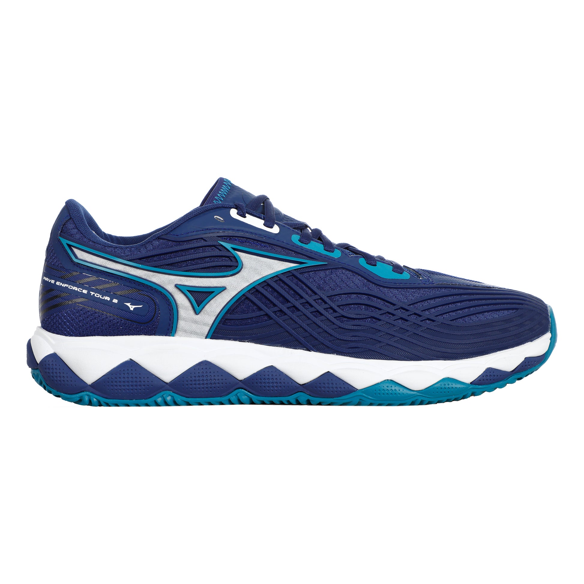 Mizuno Wave Enforce Tour 2 Sandplatzschuh Herren-Blau,Weiß